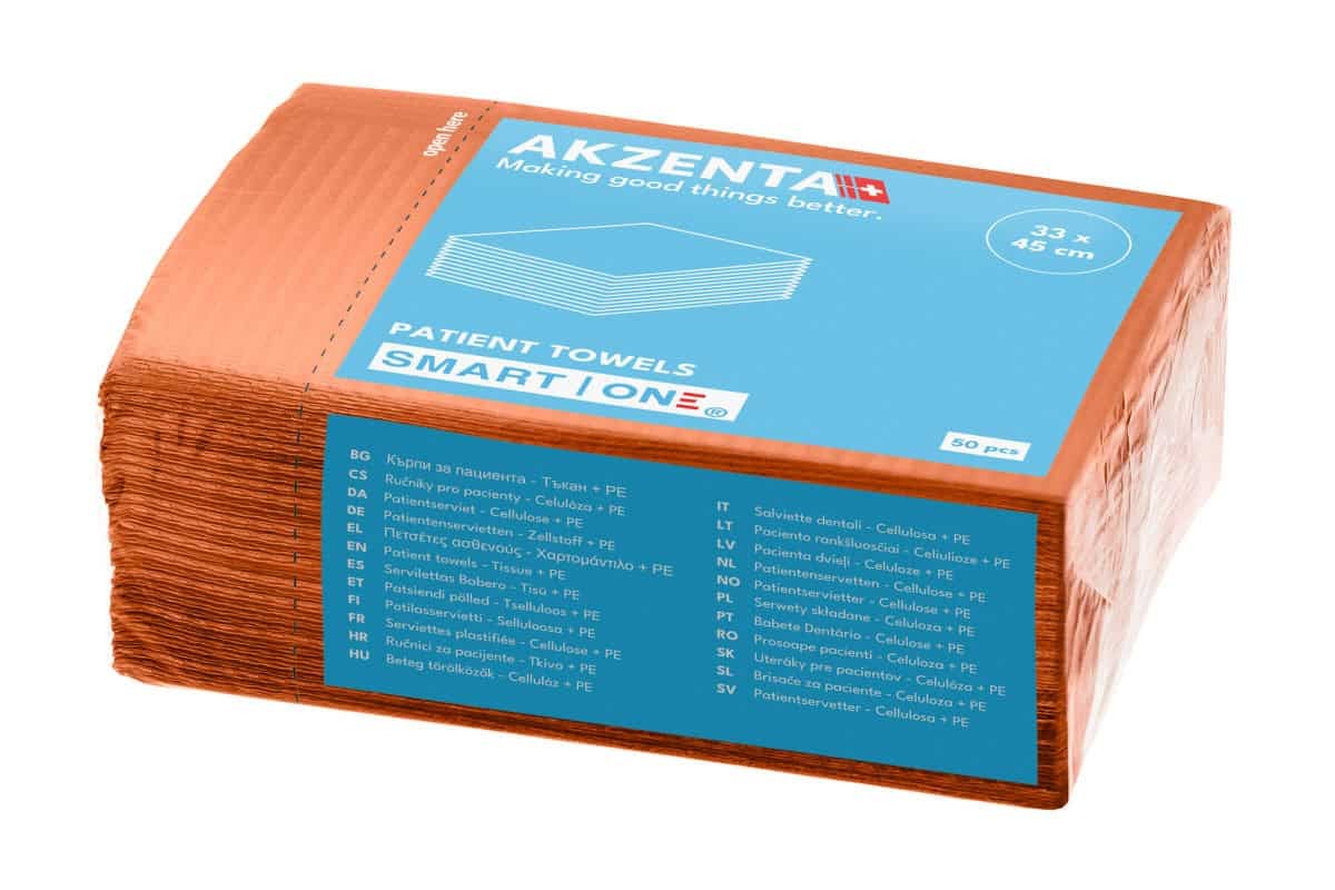 Akzenta Smart One 2-Ply Hot Orange jednorázový bryndák 50 ks