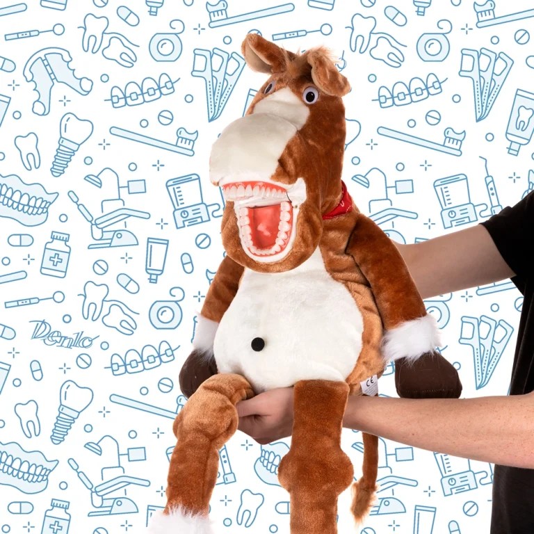 Edukativní maňásek - kůň s kartáčkem