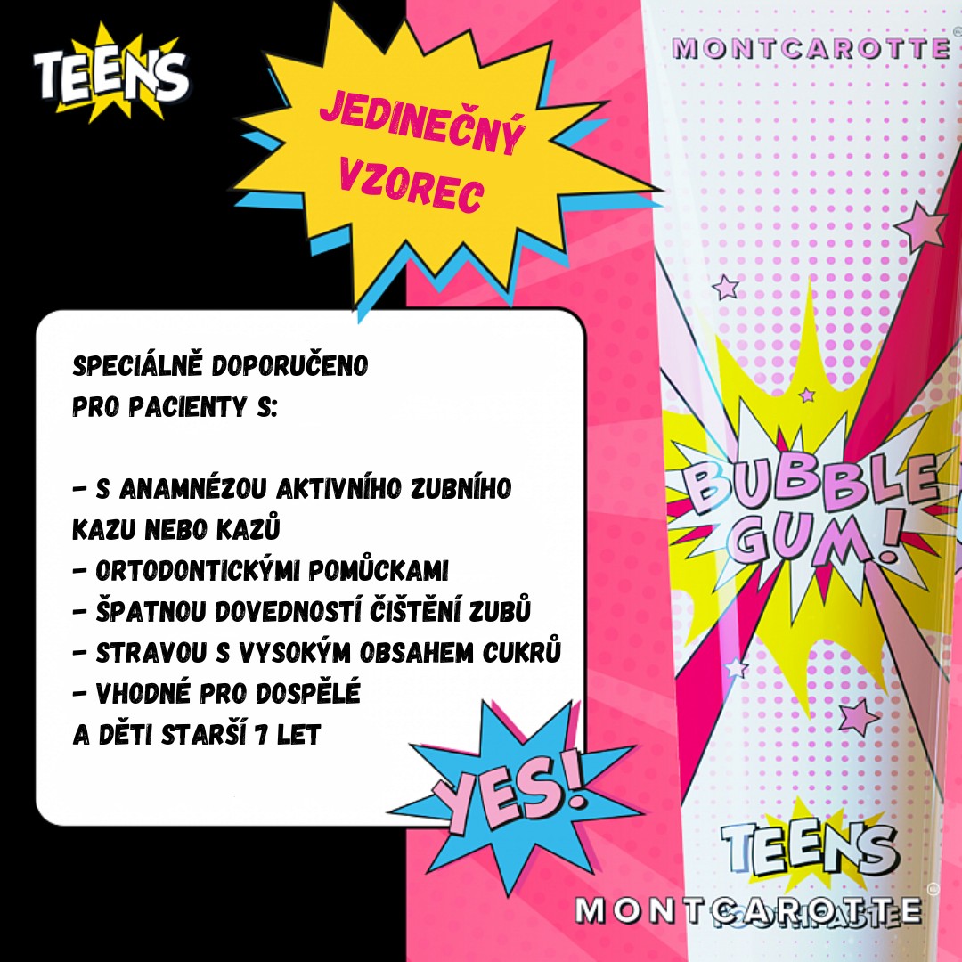 Montcarotte Teens Bubble Gum zubní pasta 50 ml