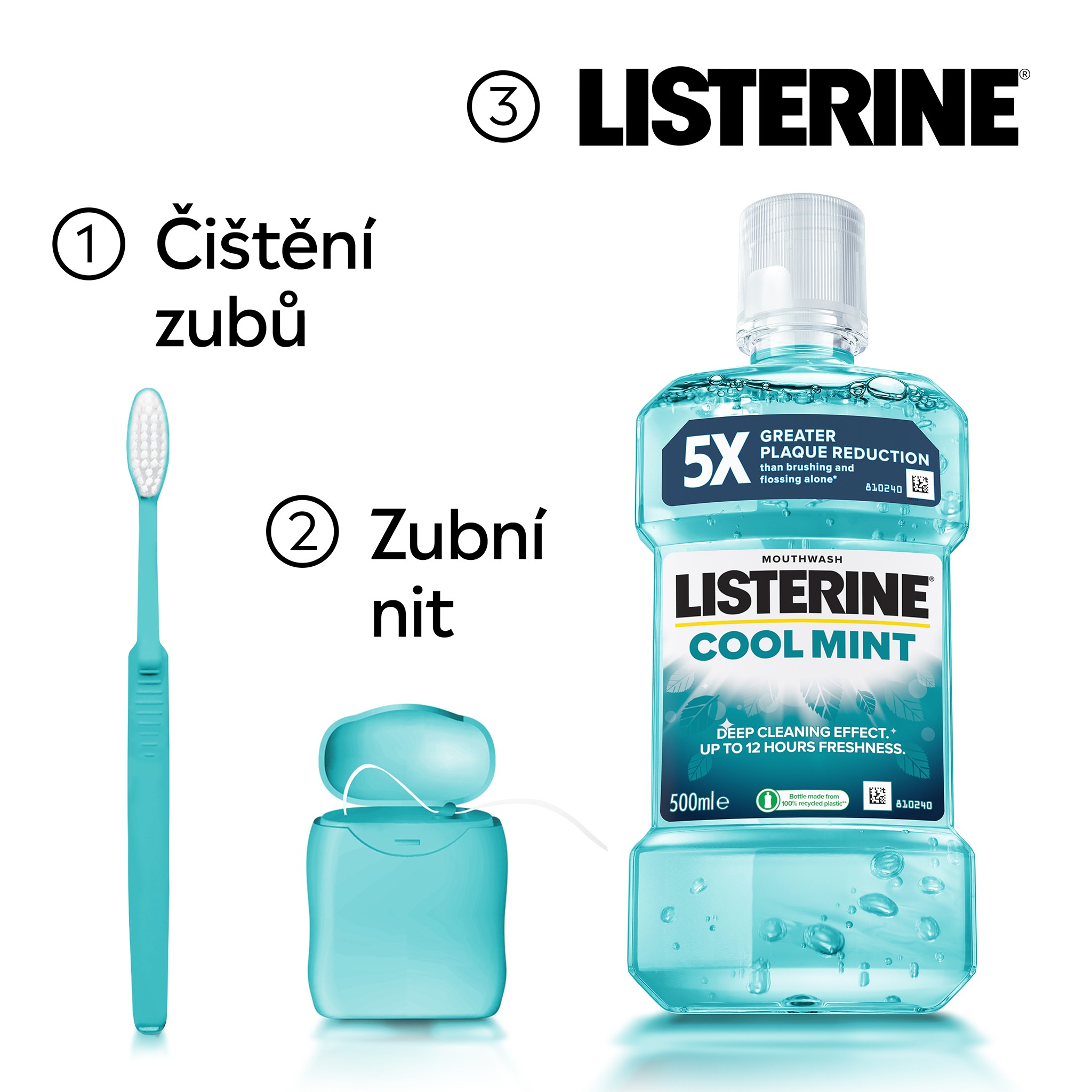 Listerine Cool Mint ústní voda 500 ml - -
