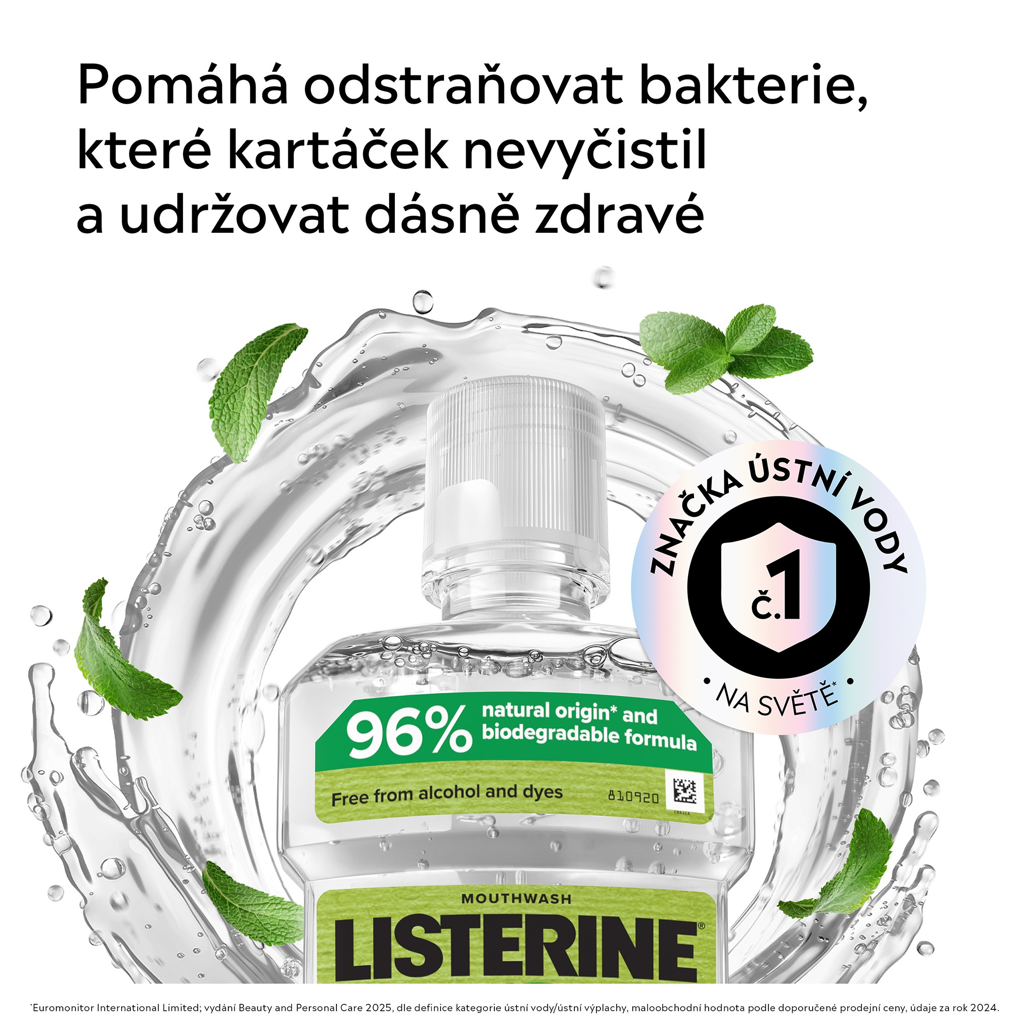 Listerine Naturals Gum Protection Mild Taste ústní voda 500 ml - -