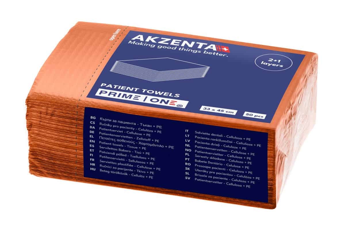 Akzenta Prime One 3-Ply Hot Orange jednorázový bryndák 50 ks