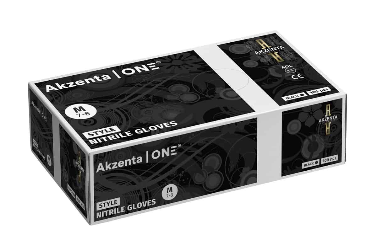 Akzenta Style Nitrile Black M vyšetřovací rukavice 100 ks