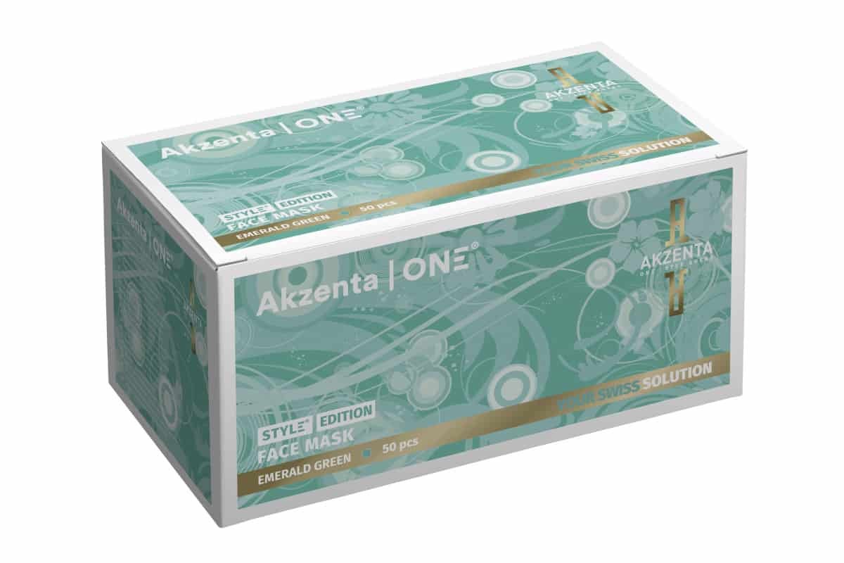 Akzenta Top Mask Ultrasafe & Chic Emerald Green jednorázová ústenka 50 ks
