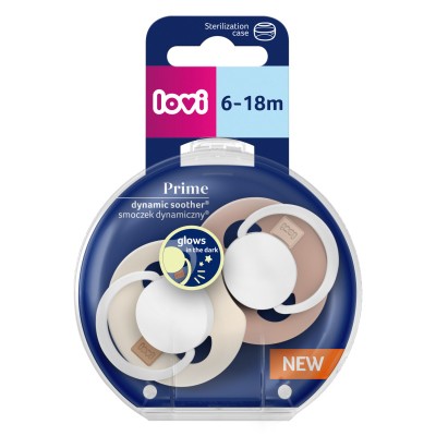 Lovi Prime 6-18 Ivory/Blush svíticí dudlík 2 ks