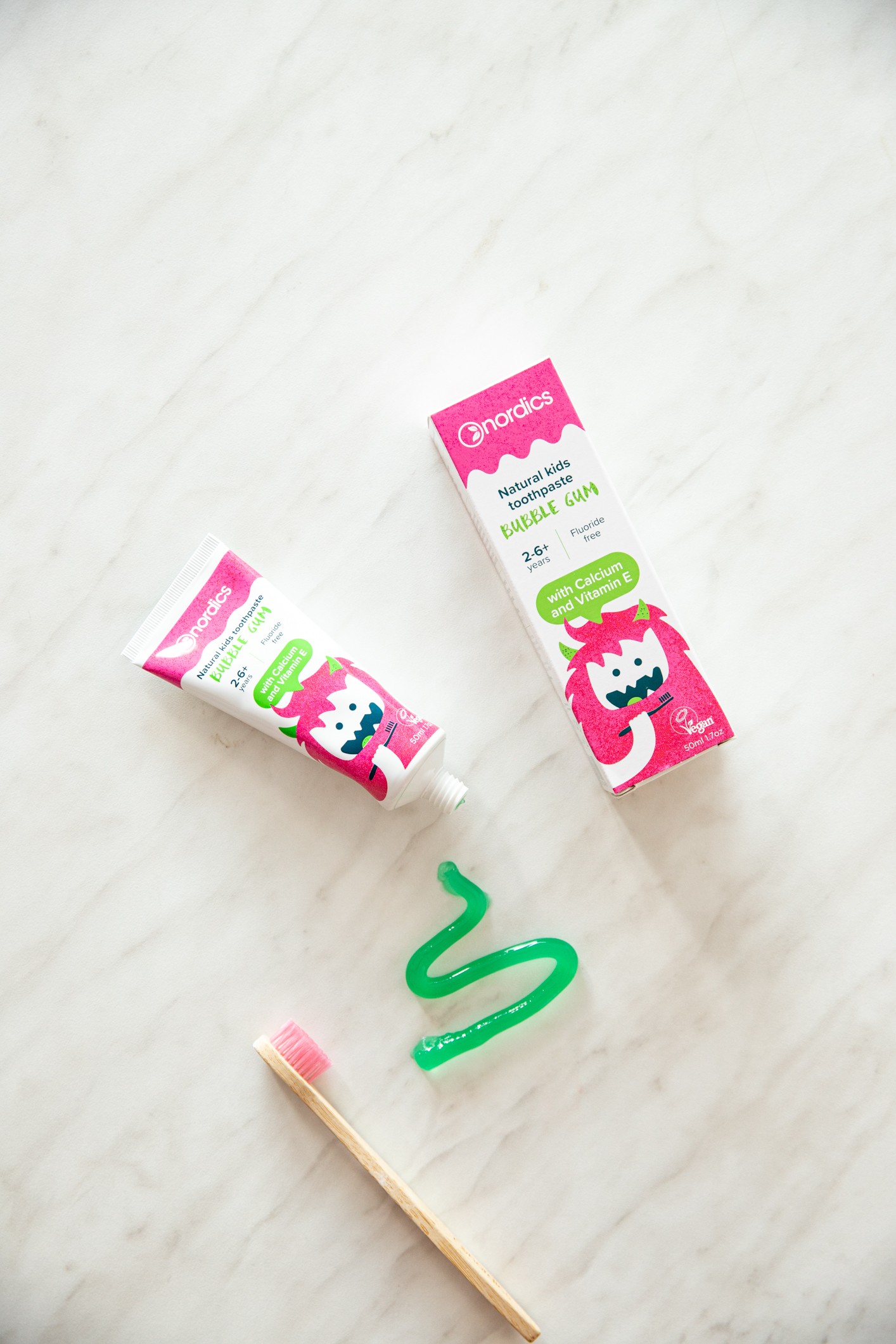 Nordics Kids Bubble Gum dětská zubní pasta 50 ml