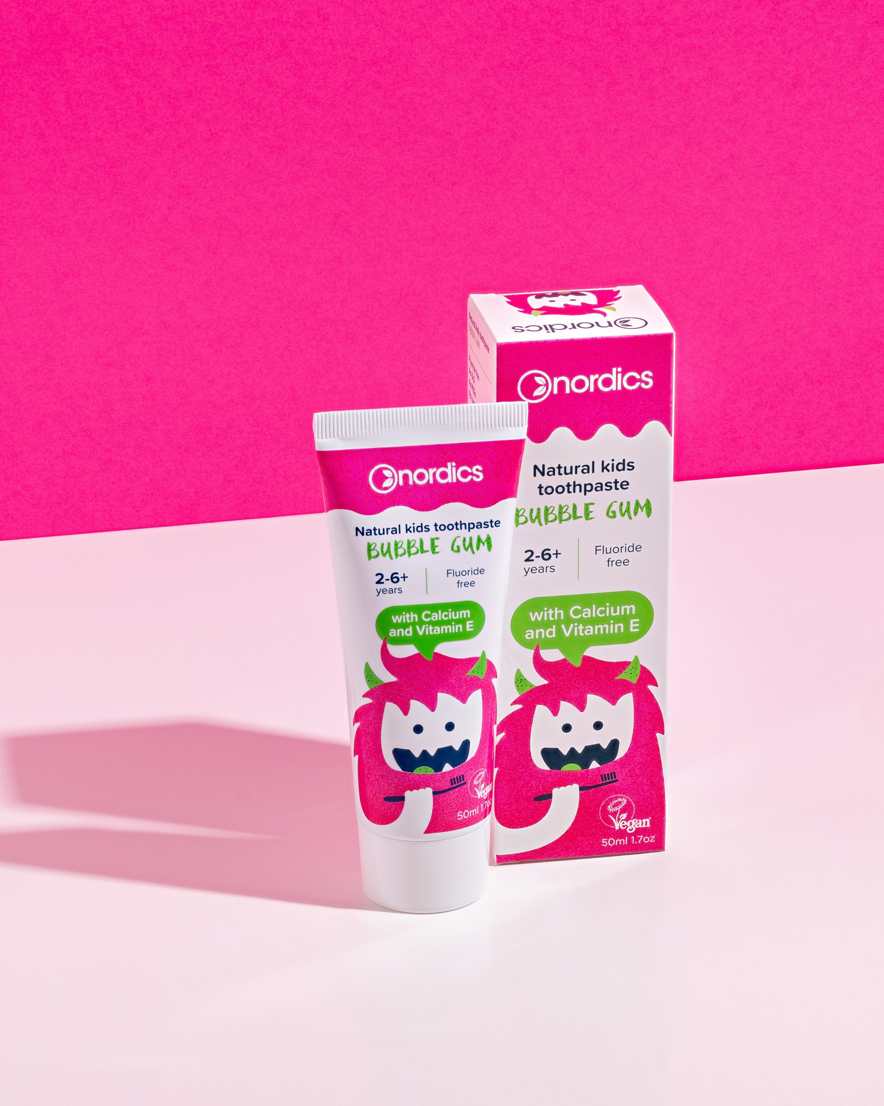 Nordics Kids Bubble Gum dětská zubní pasta 50 ml