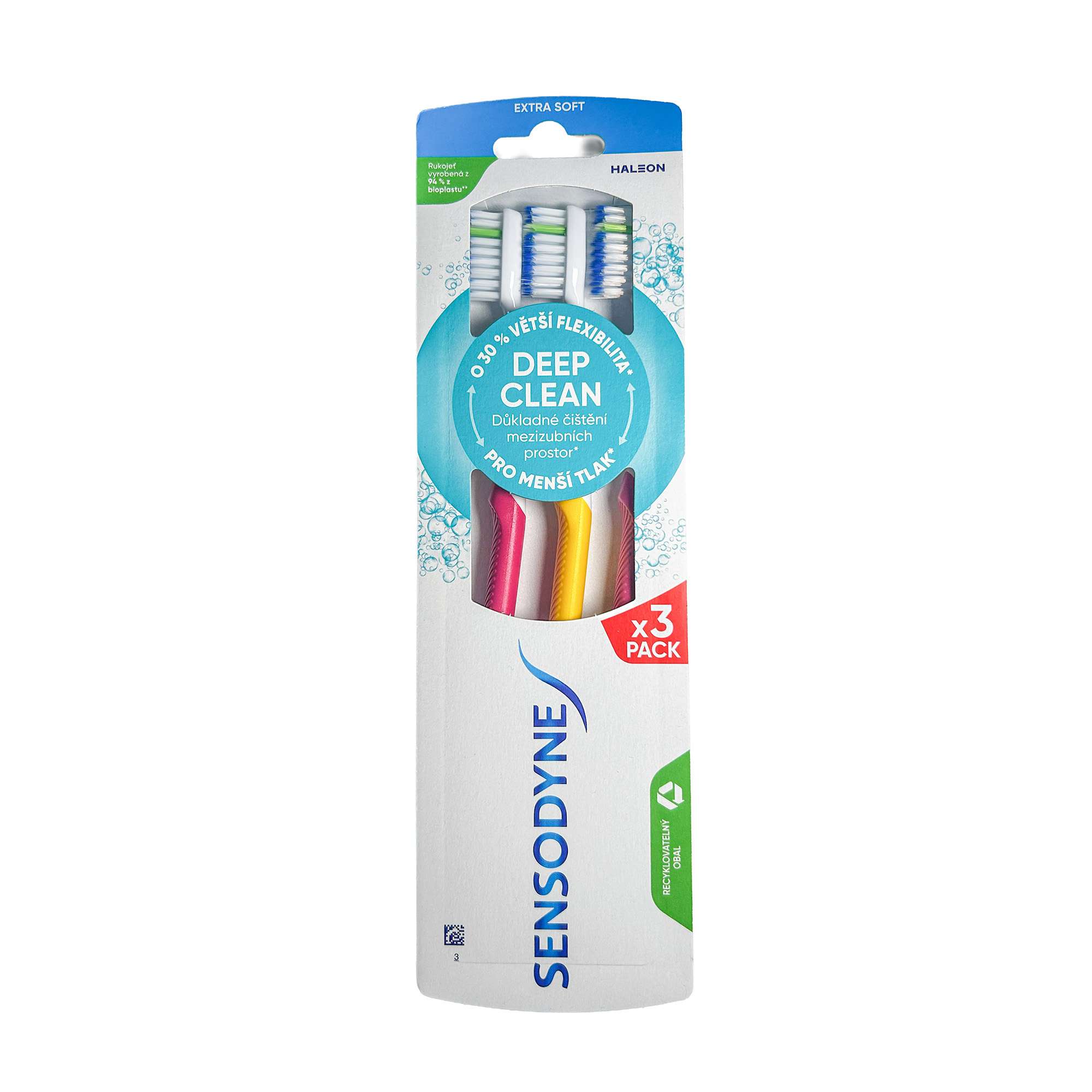 Sensodyne Deep Clean Extra Soft zubní kartáček 3 ks