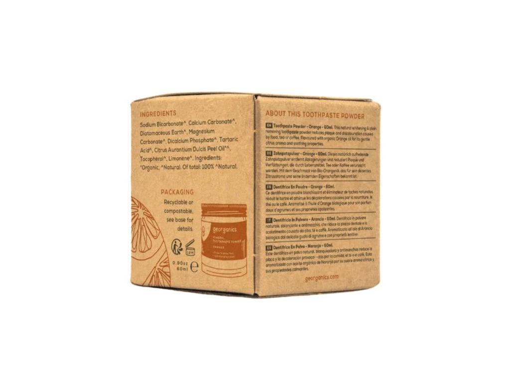 Georganics Orange zubní prášek 60 ml