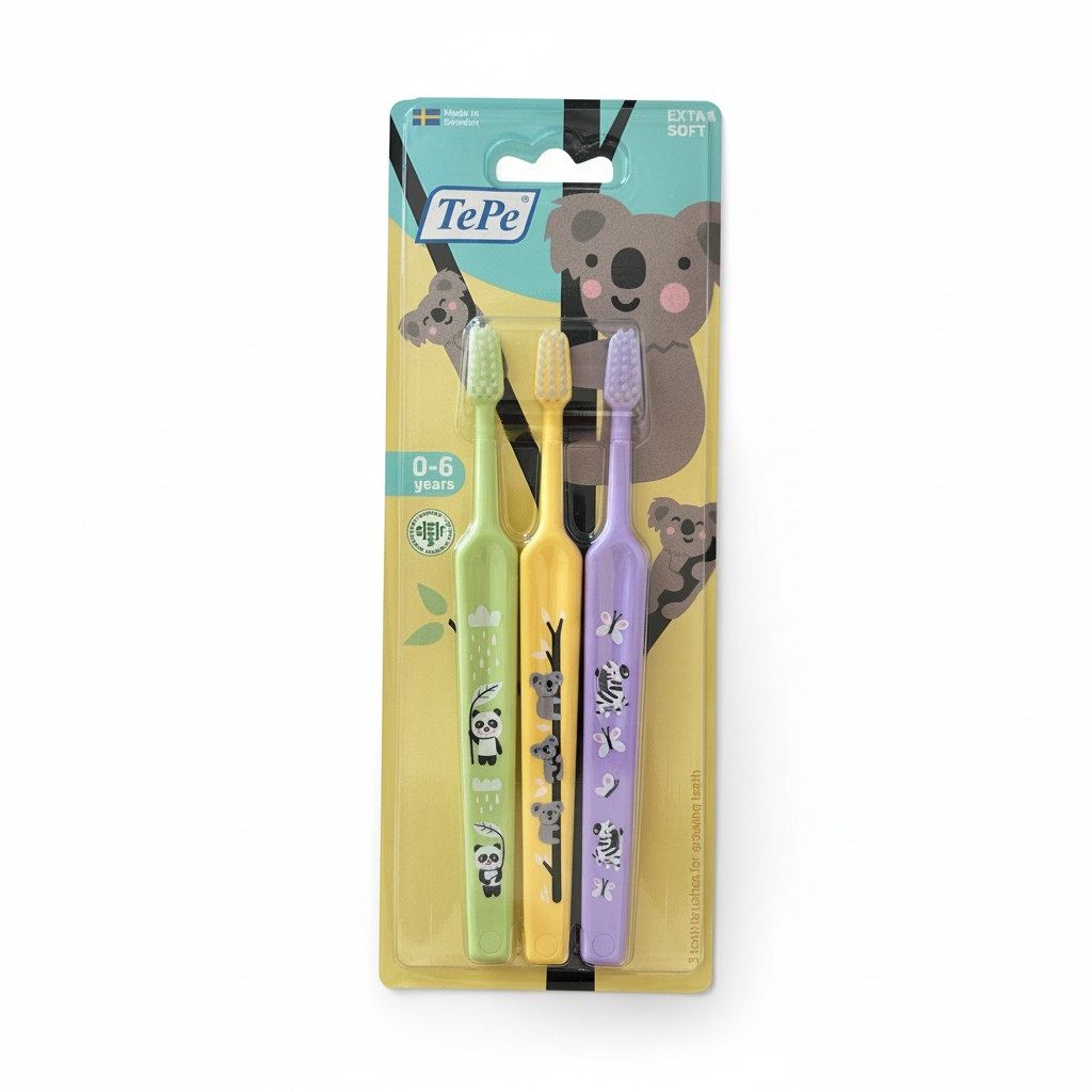 TePe Mini Extra Soft 0-6 dětský zubní kartáček 3 ks