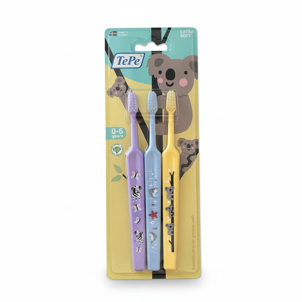 TePe Mini Extra Soft 0-6 dětský zubní kartáček 3 ks