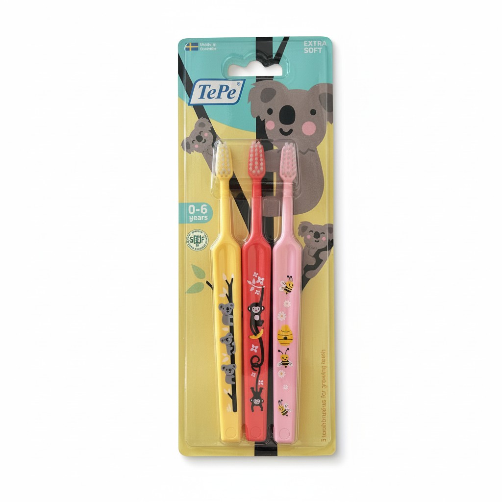 TePe Mini Extra Soft 0-6 dětský zubní kartáček 3 ks