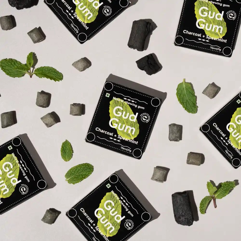 Gud Gum žvýkačky 15 ks - aktivní uhlí a máta