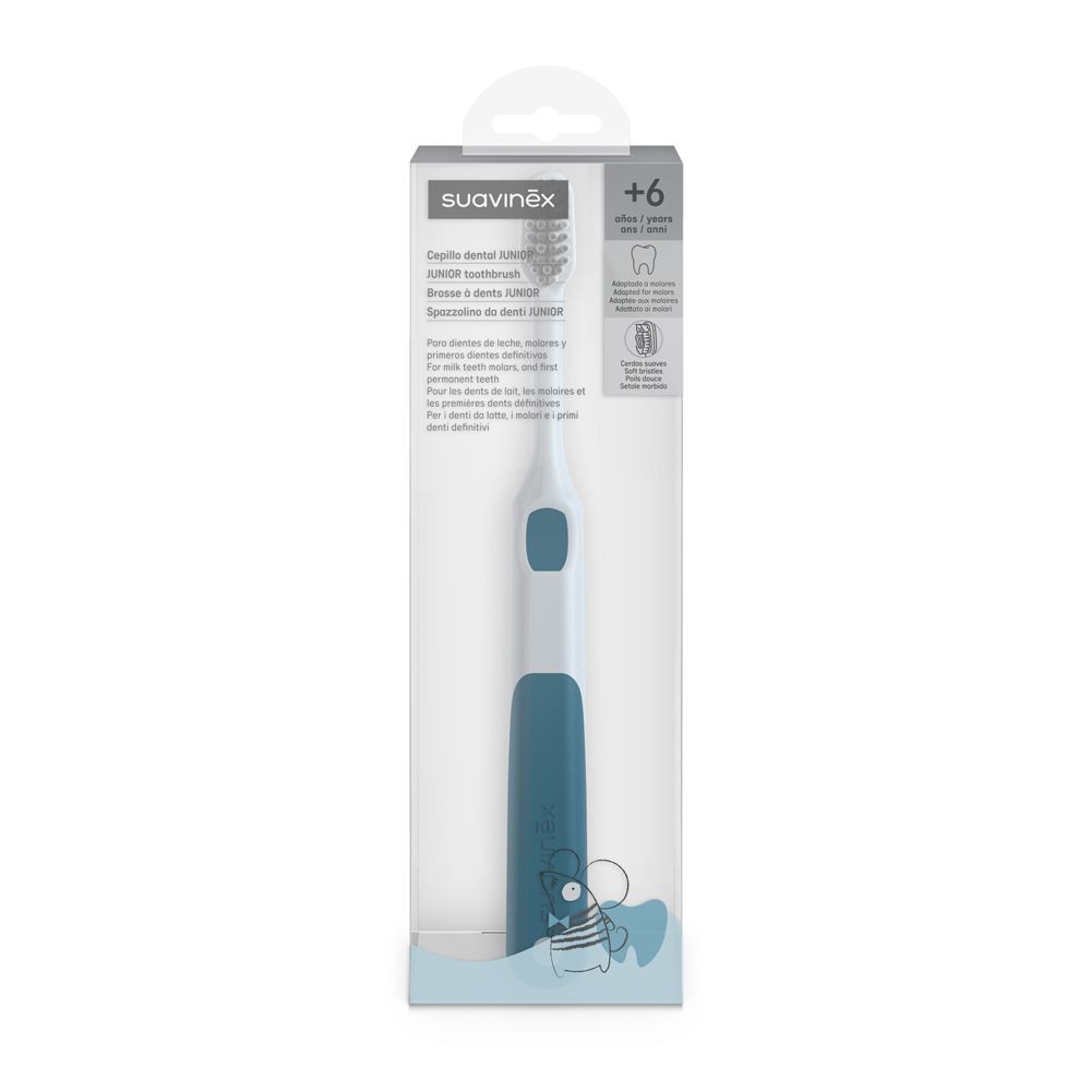 Suavinex Junior 6+ Blue dětský zubní kartáček