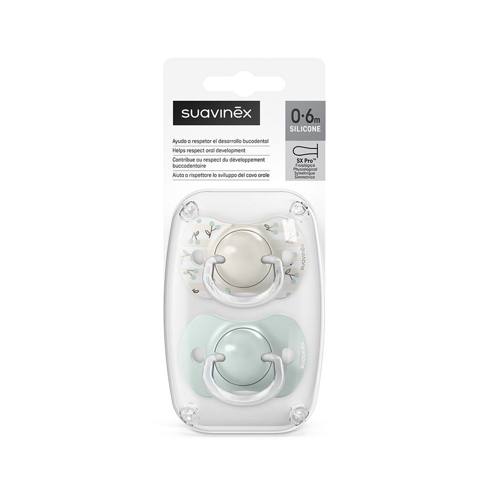 Suavinex SX PRO 0-6 m Birdies dudlík 2 ks - zelený