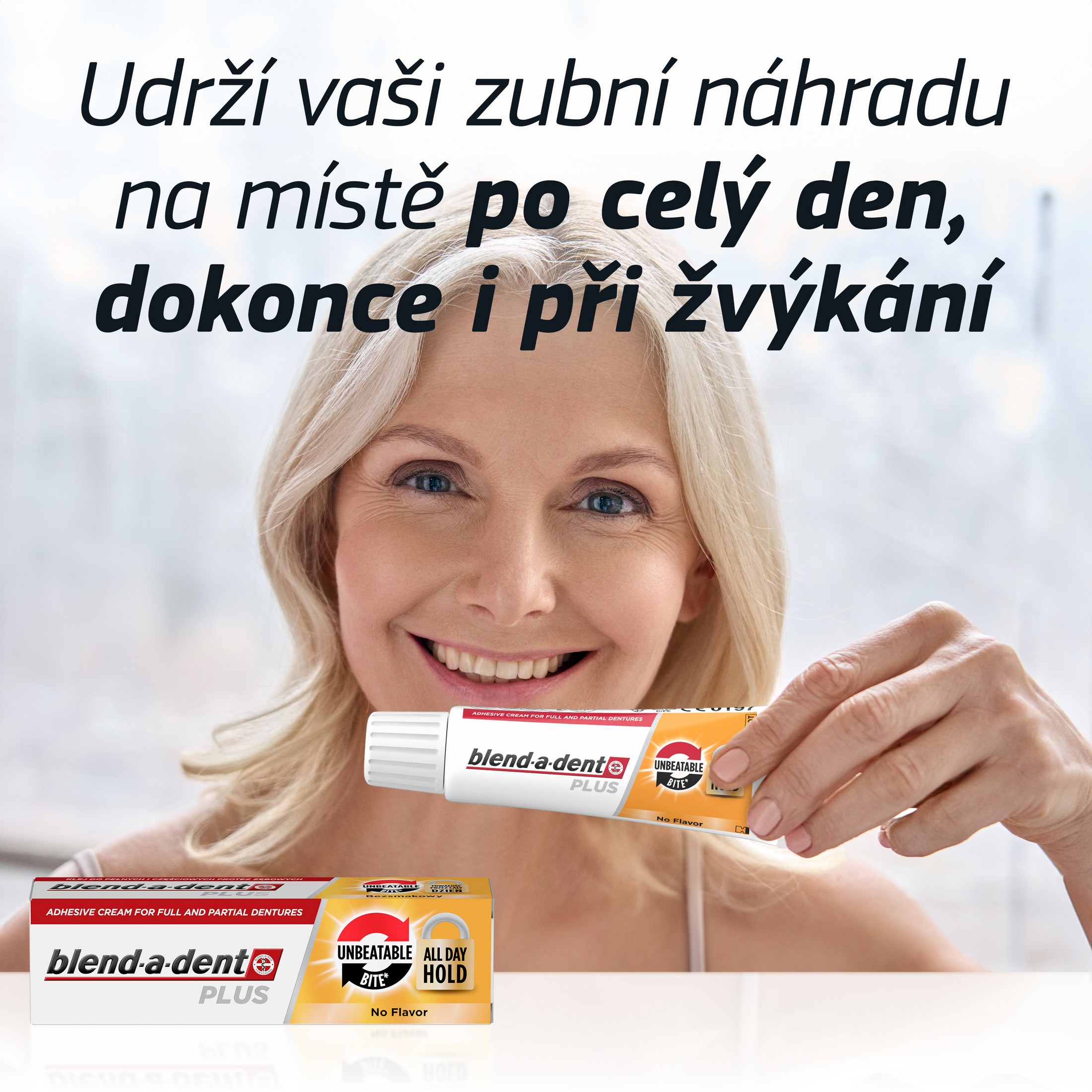 Blend-a-dent Plus Unbeatable Bite No Flavor fixační krém 2×40 g