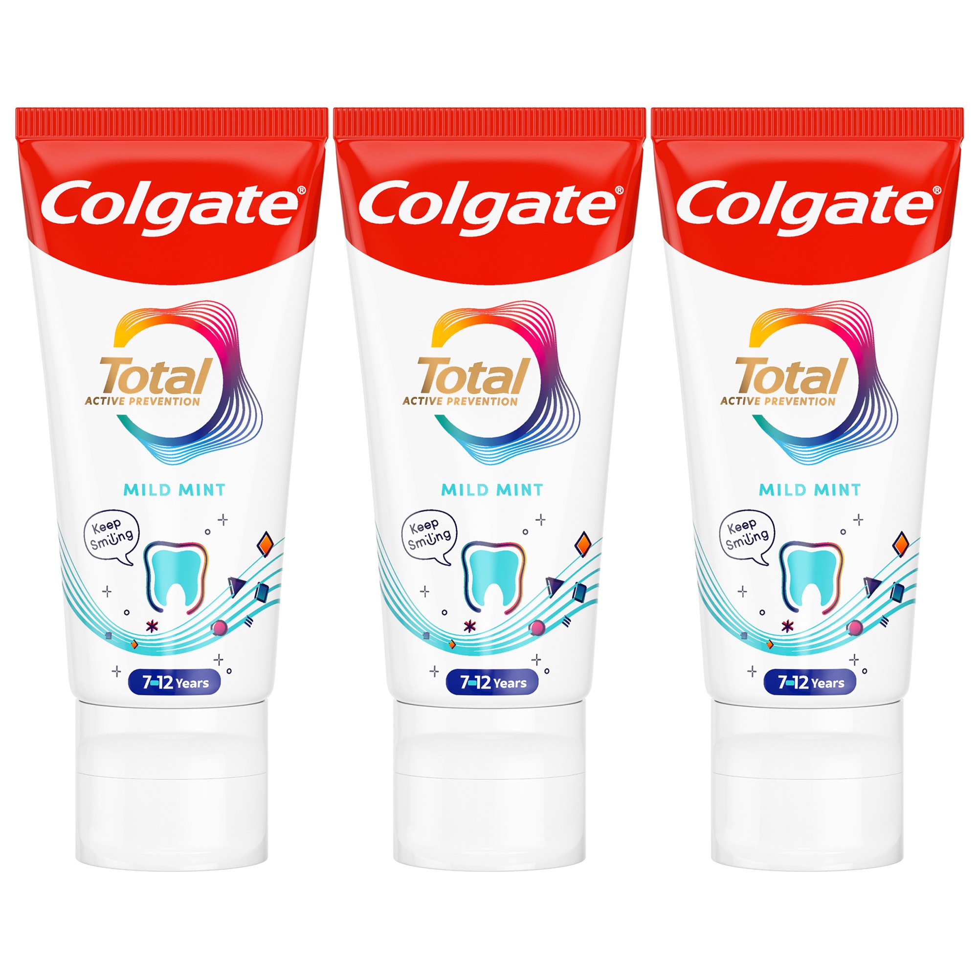 Colgate Total Junior 7-12 let dětská zubní pasta 3×50 ml