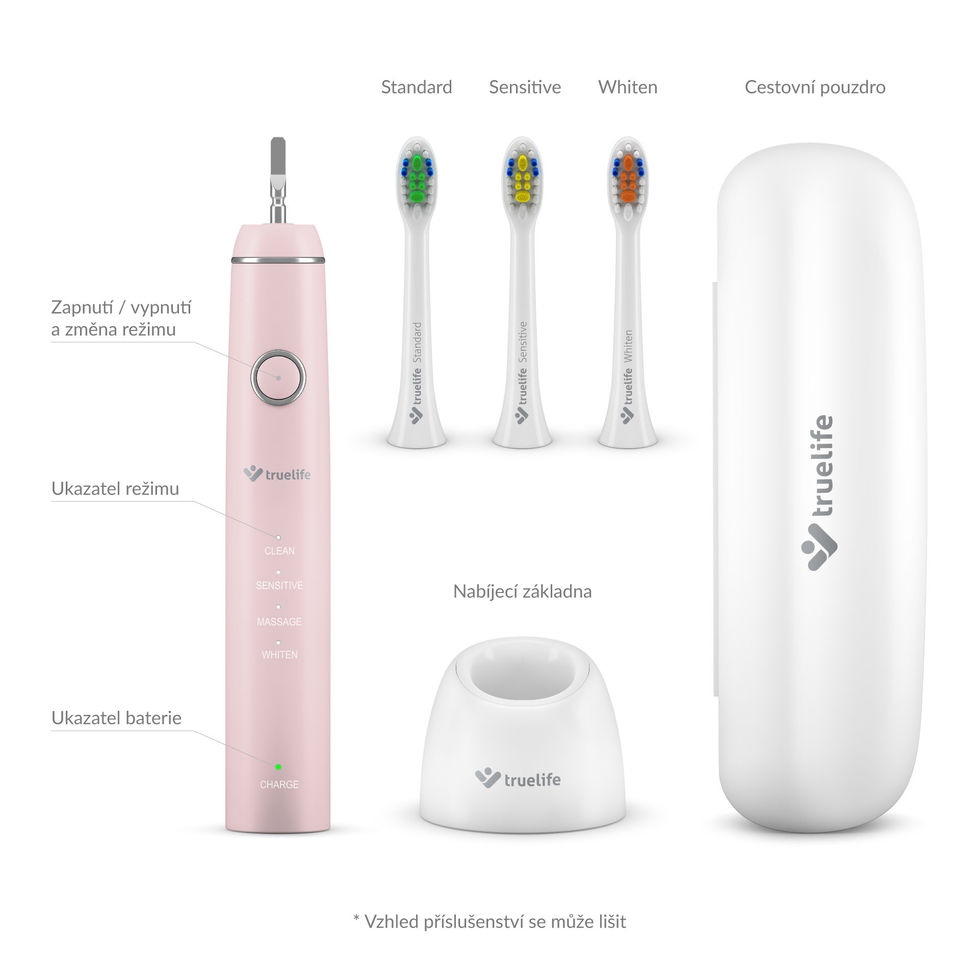 TrueLife SonicBrush Compact Pink sonický kartáček