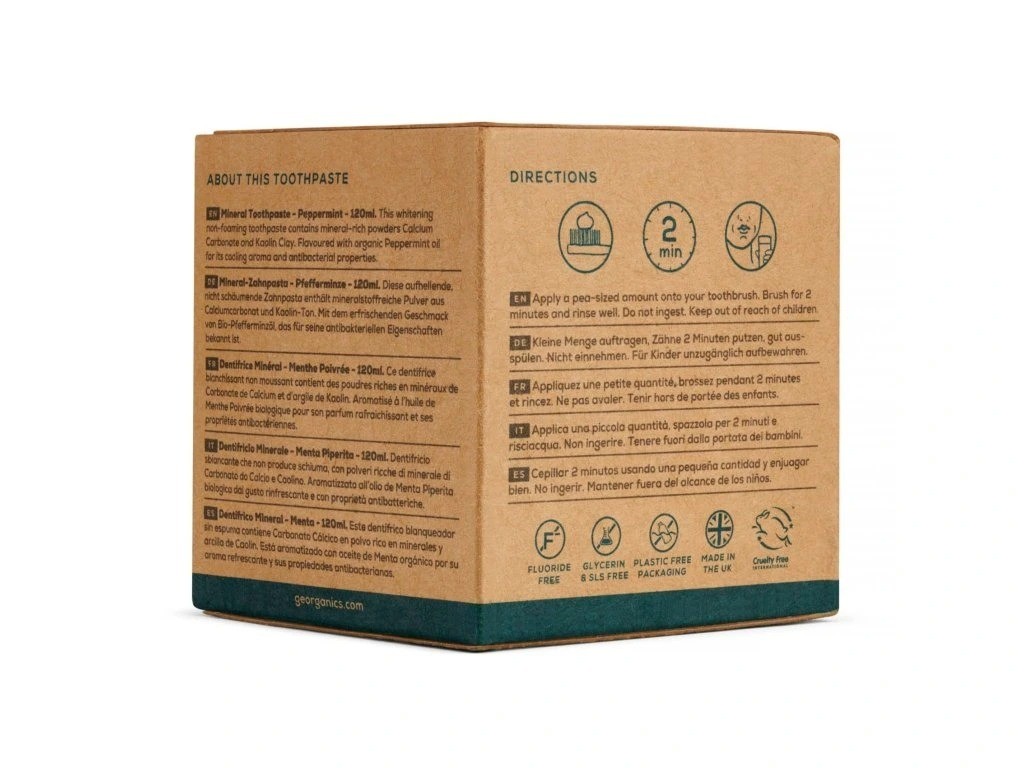 Georganics English Peppermint zubní pasta 60 ml