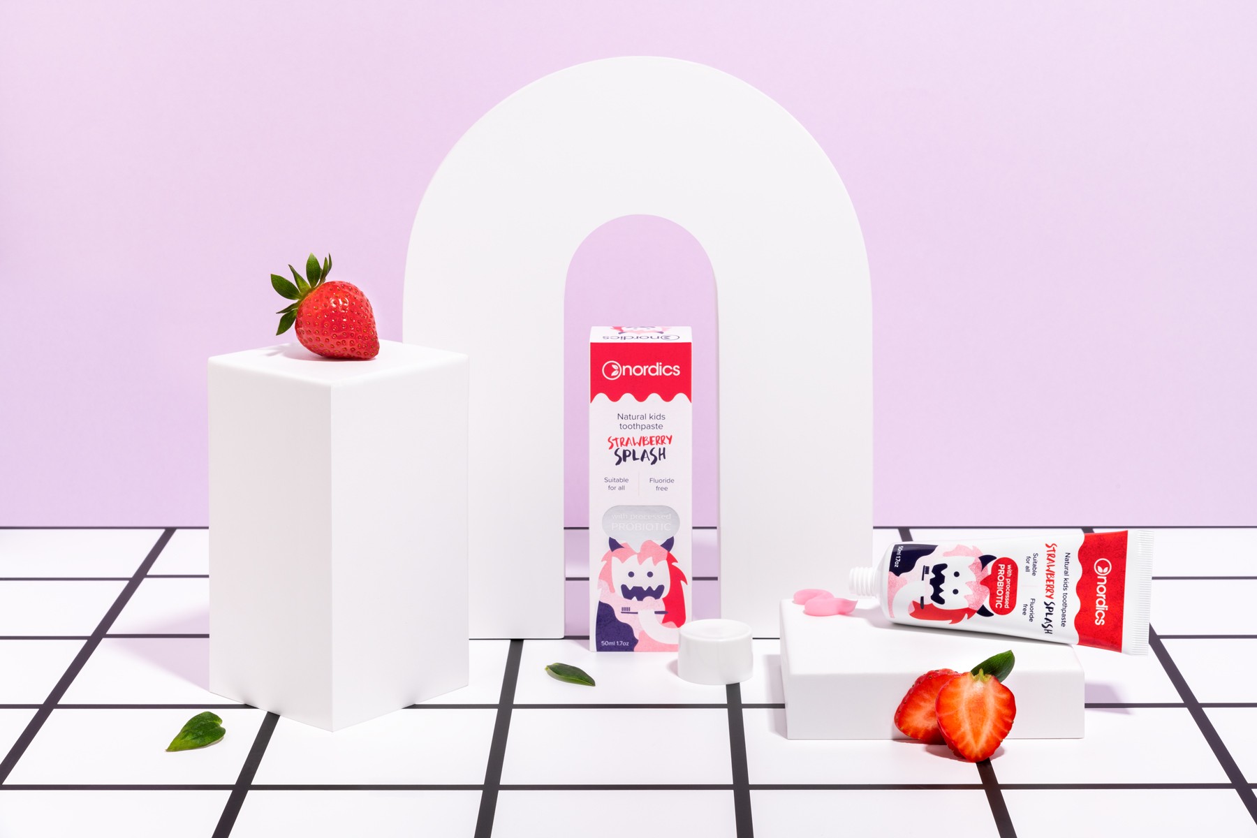 Nordics Kids Strawberry Splash Probiotic dětská zubní pasta 50 ml