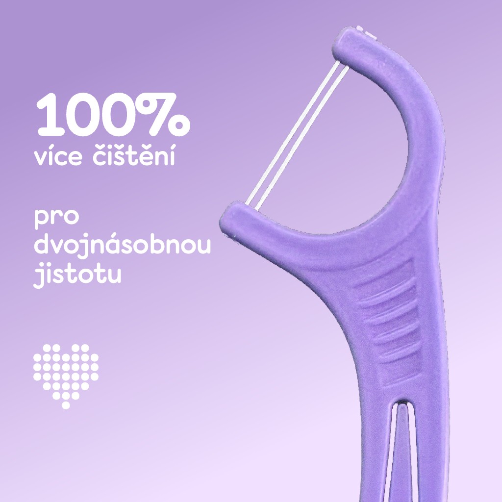 Hello Coco Floss Picks nit v držáku 30 ks