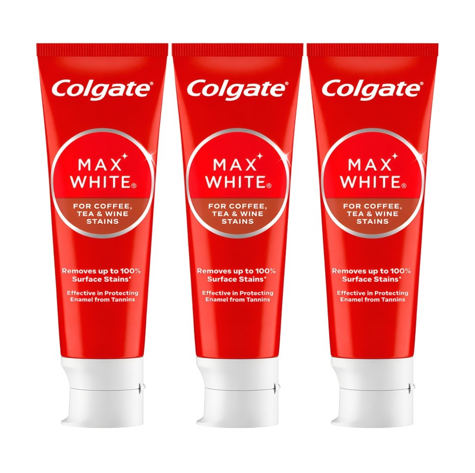 Colgate Max White Coffee, Tea & Wine zubní pasta 3×75 ml