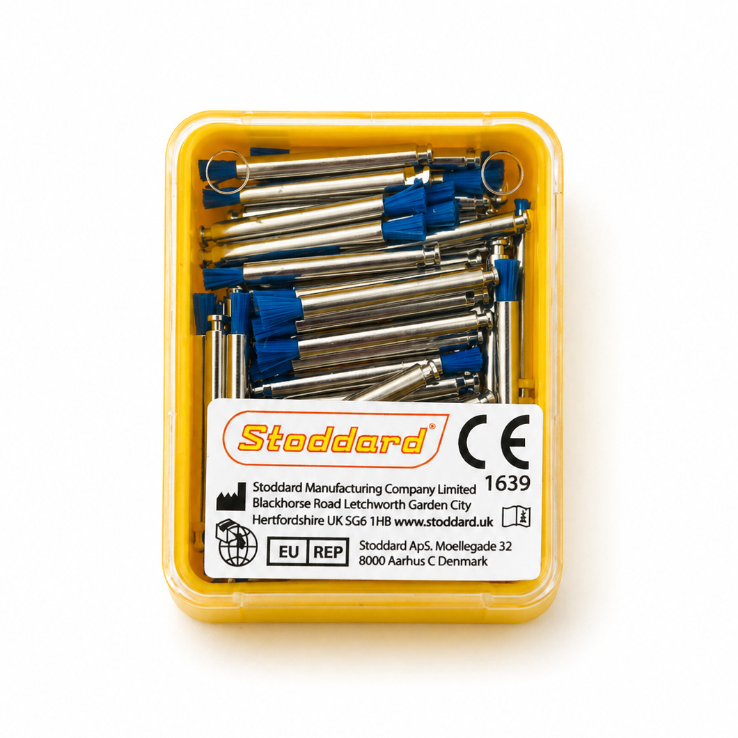 Stoddard Smart Prophy Microtuft Nylon Hard Blue lešticí kartáček 100 ks