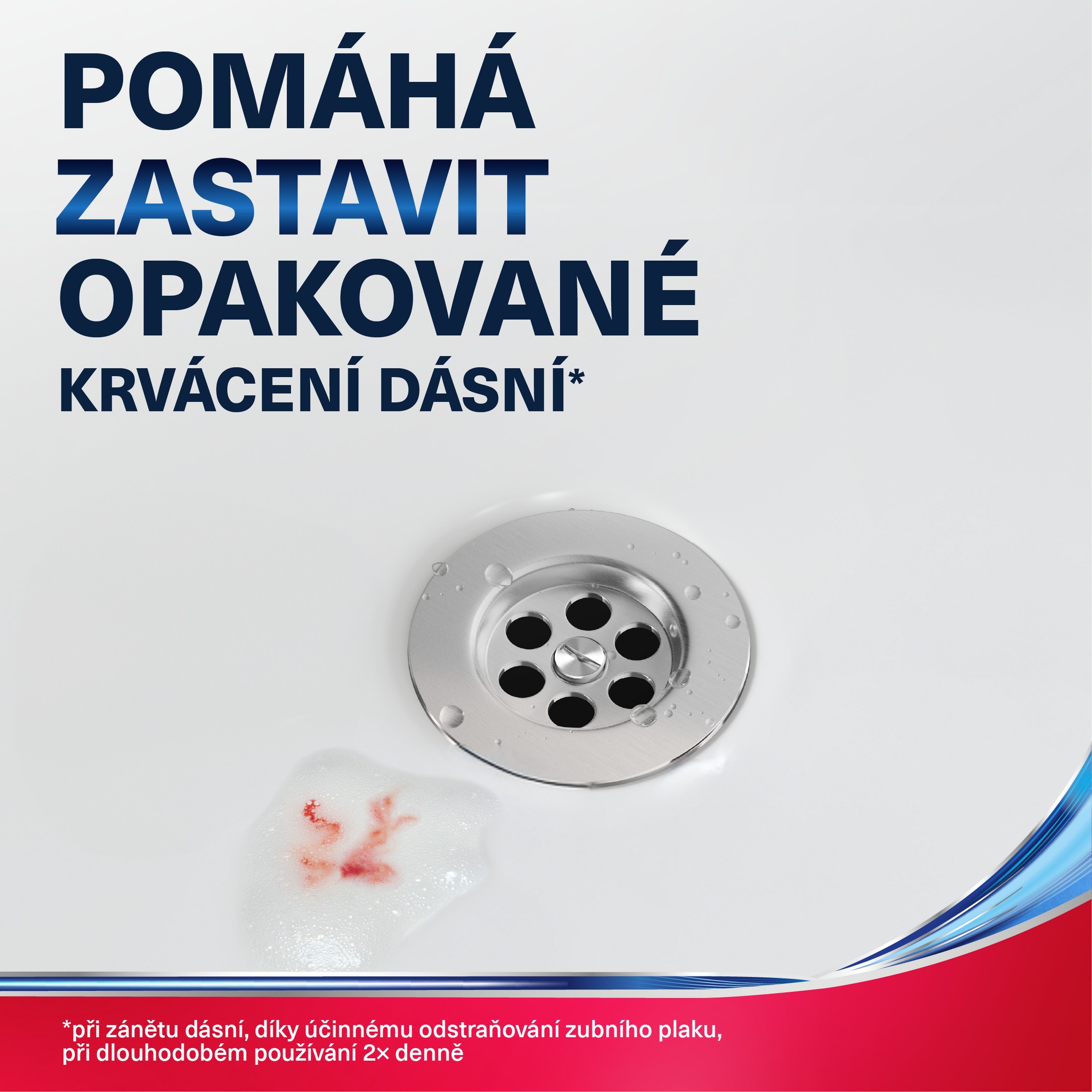 Parodontax Intensive Gum Repair White&Polish zubní pasta 75 ml - Parodontax banner pomáhá zastavit krvácení dásní odtok v dřezu