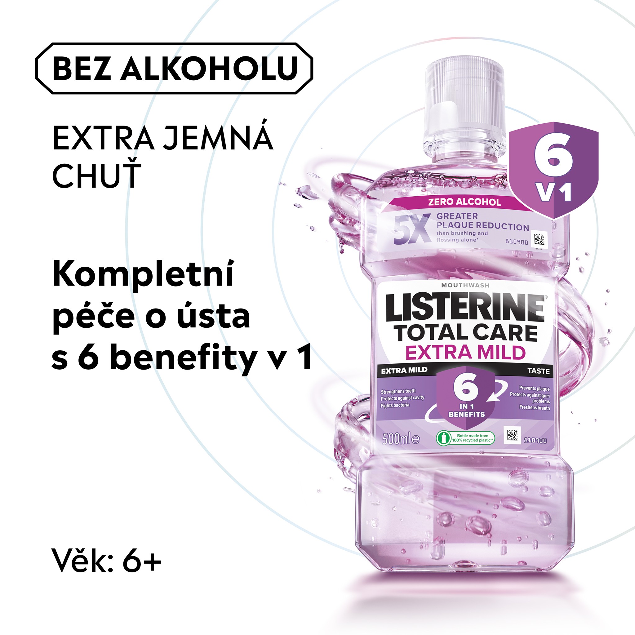 Listerine Total Care Extra Mild ústní voda 500 ml - -