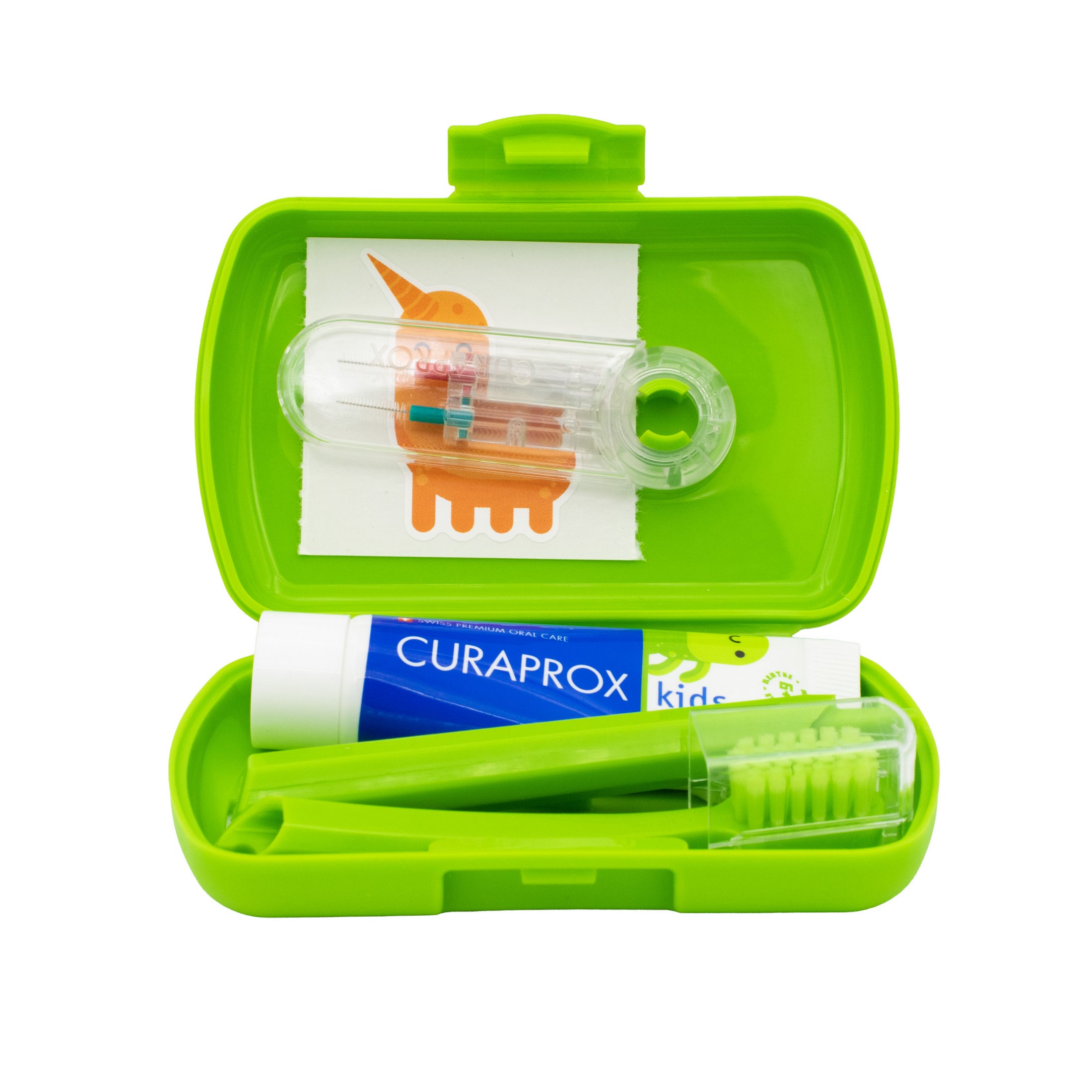 Curaprox Travel Set Kids cestovní sada pro děti - zelená