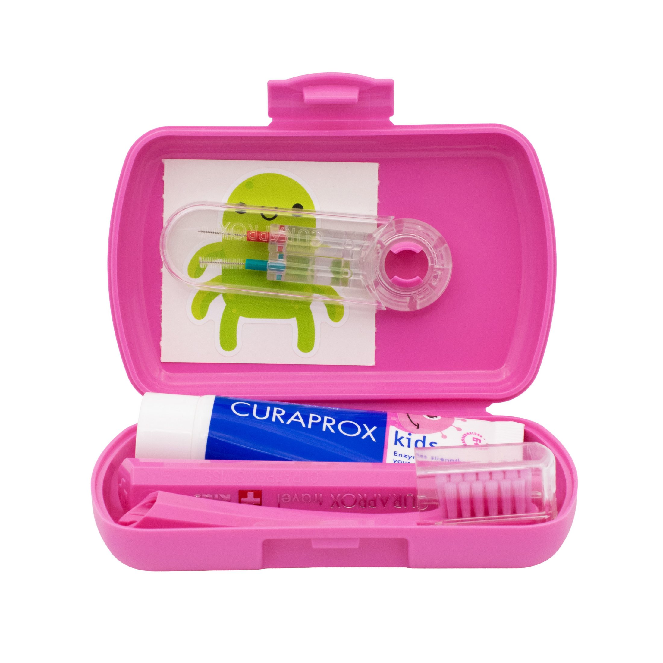Curaprox Travel Set Kids cestovní sada pro děti - růžová