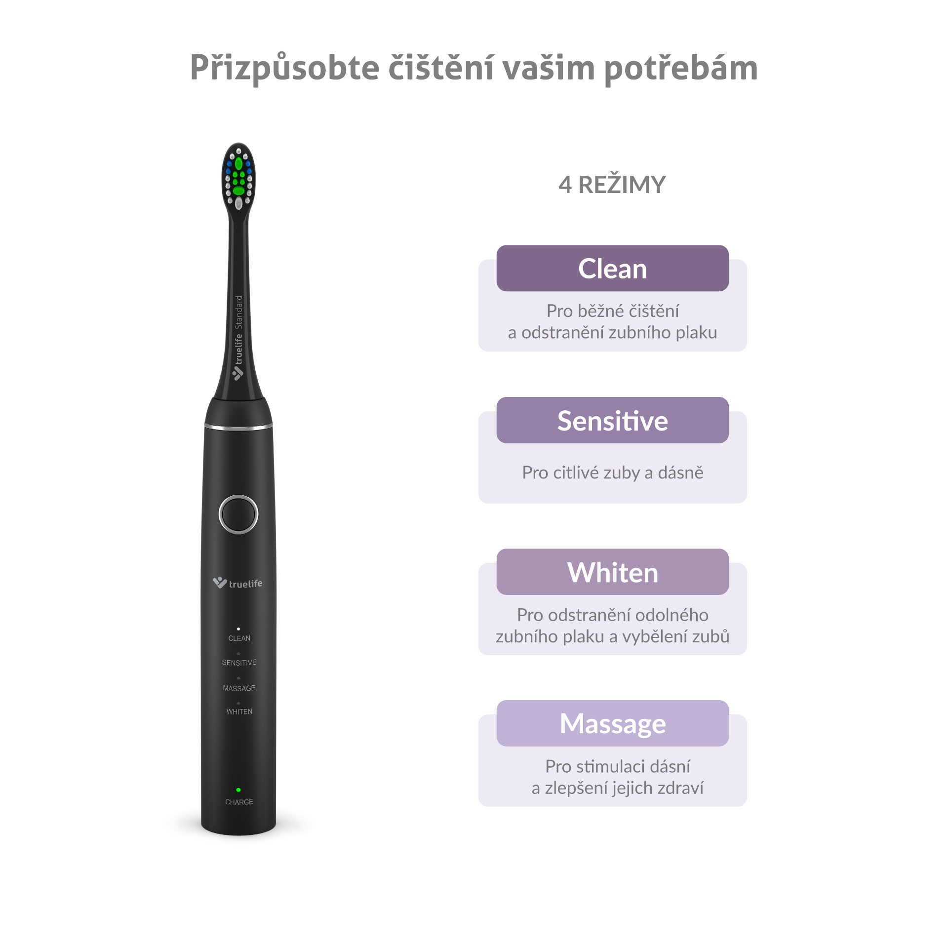 TrueLife SonicBrush Compact Black sonický kartáček - ROZBALENÉ ZBOŽÍ