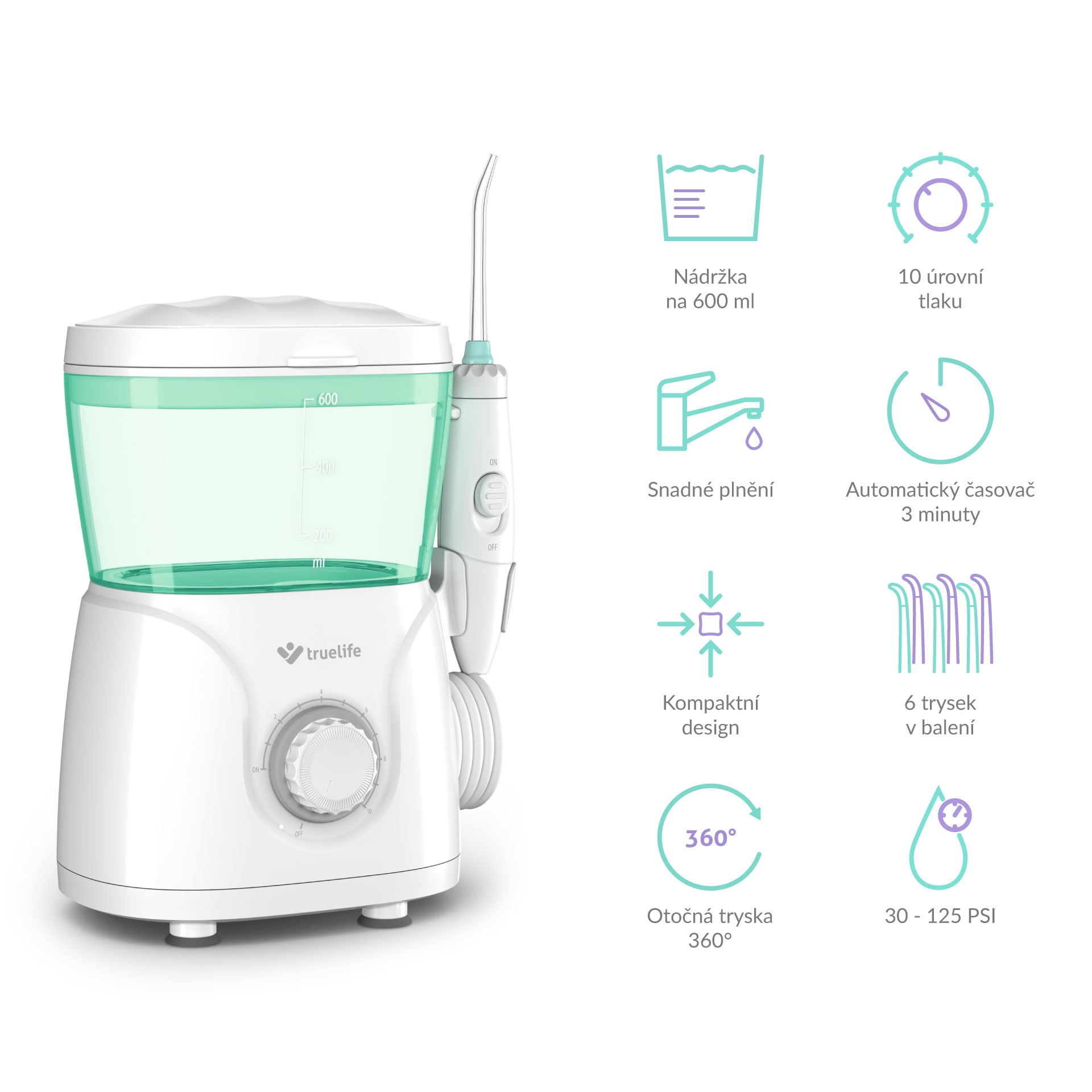 TrueLife AquaFloss Station S600 ústní sprcha - ROZBALENÉ ZBOŽÍ