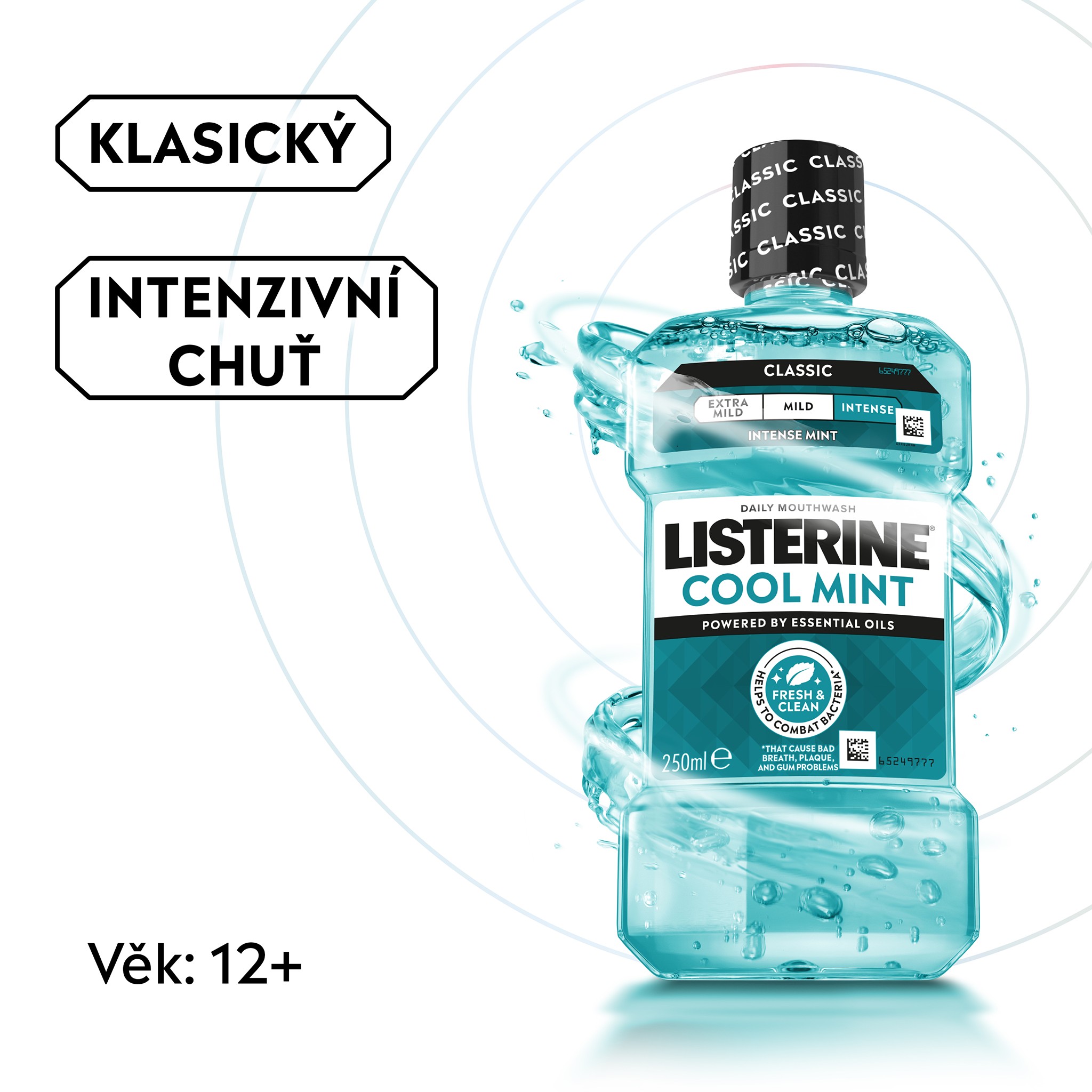 Listerine Cool Mint Intense ústní voda 250 ml