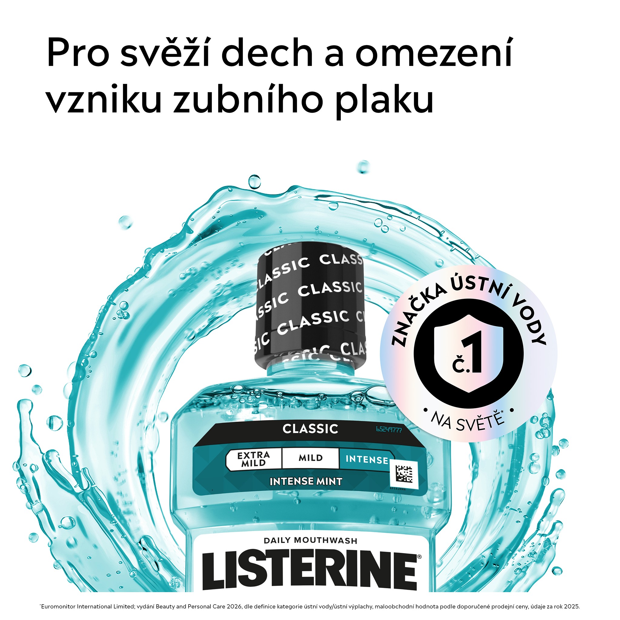 Listerine Cool Mint Intense ústní voda 250 ml