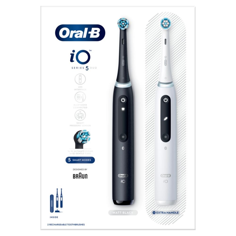 Oral-B iO Series 5 Duo Black+White magnetický kartáček 2 ks - ROZBALENÉ ZBOŽÍ
