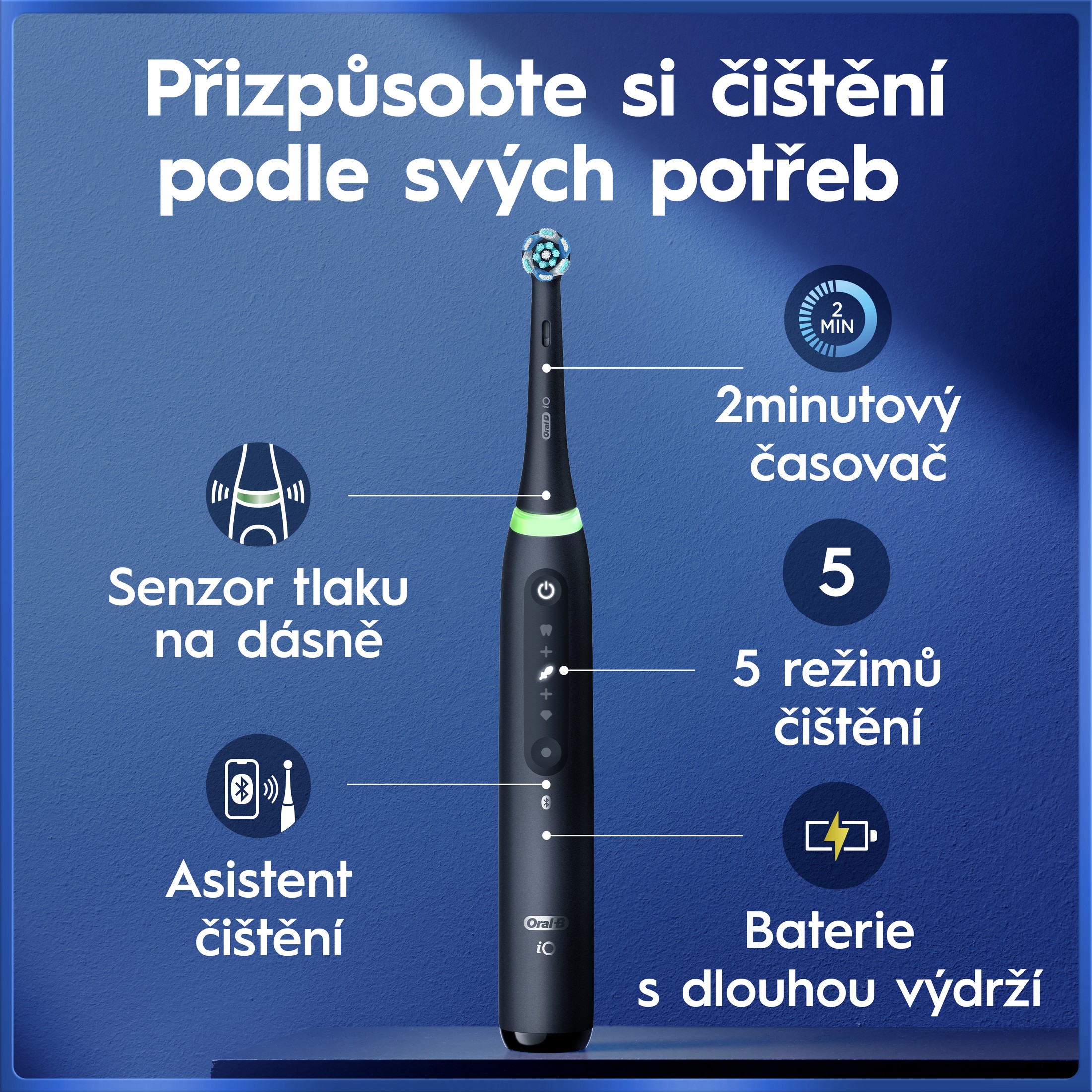 Oral-B iO Series 5 Black magnetický kartáček - ROZBALENÉ ZBOŽÍ