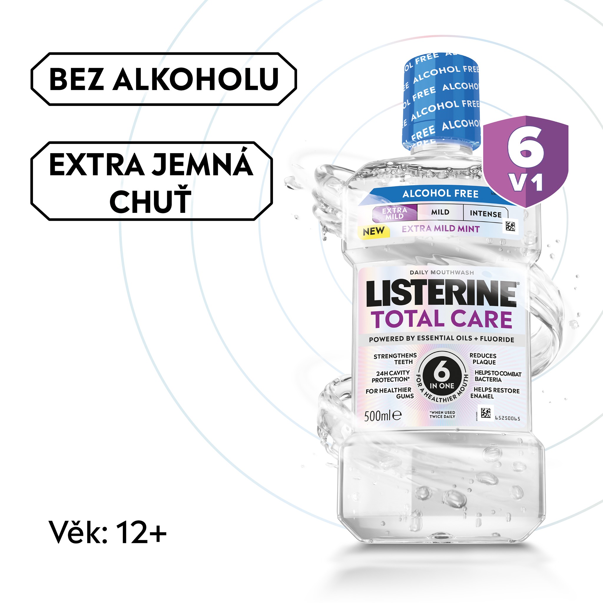 Listerine Total Care Extra Mild Mint ústní voda 2x500 ml