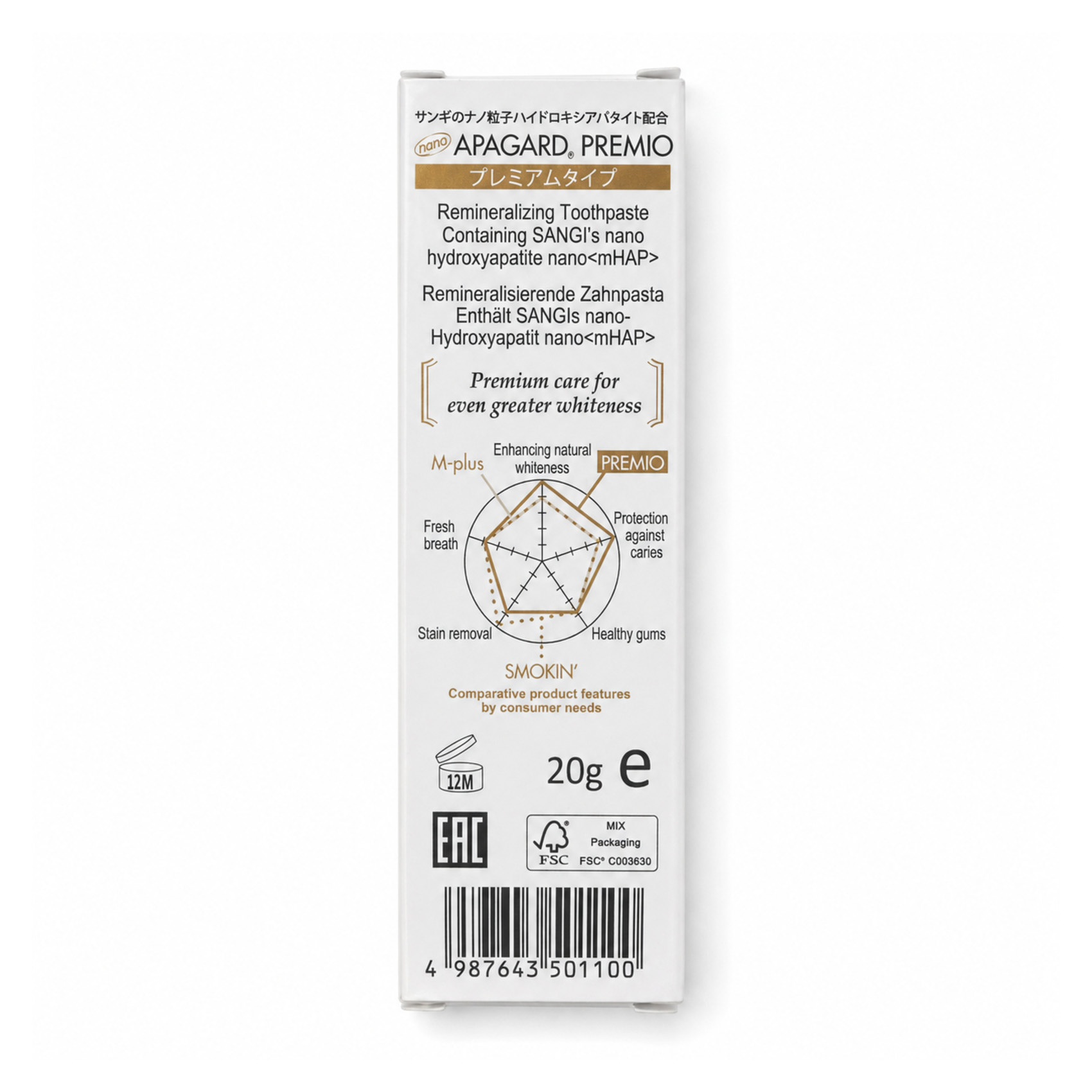 Apagard Premio zubní pasta 20 g