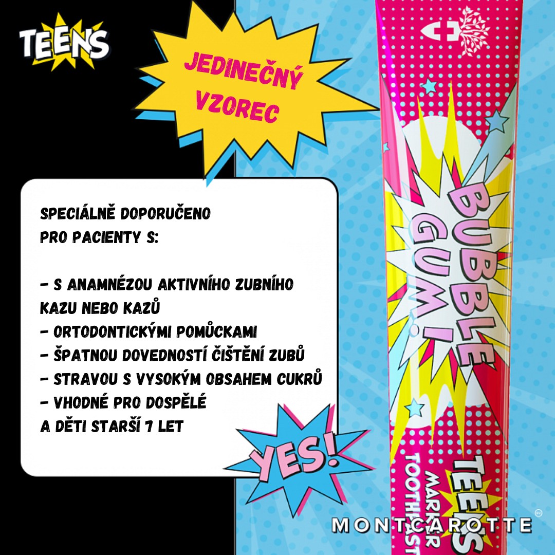 MontCarotte Marker Teens Bubble Gum zubní pasta 30 ml
