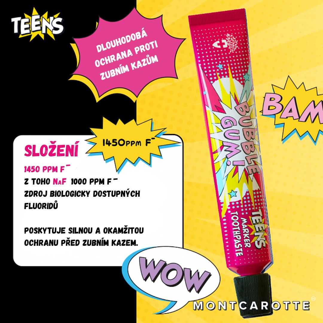 MontCarotte Marker Teens Bubble Gum zubní pasta 30 ml