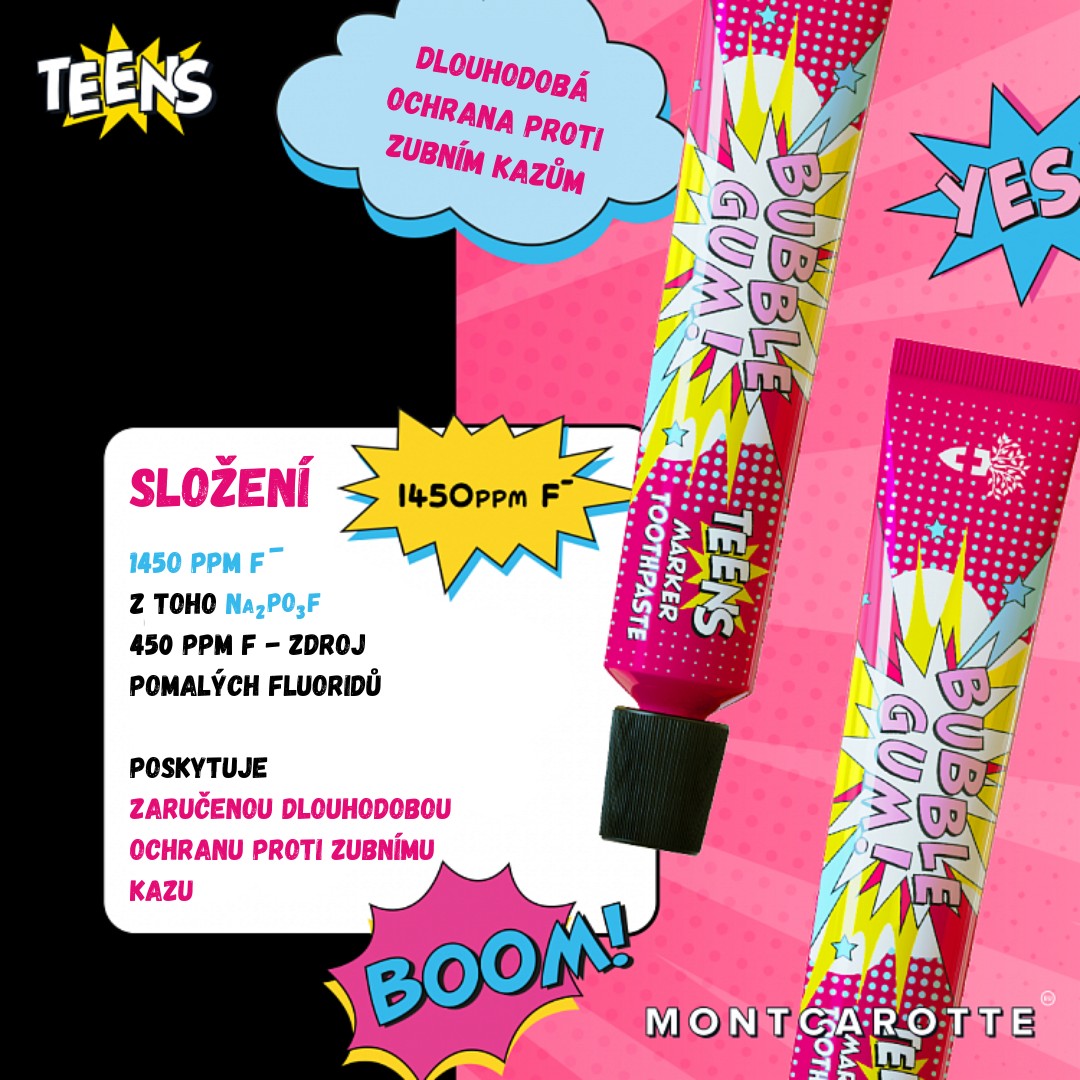 MontCarotte Marker Teens Bubble Gum zubní pasta 30 ml