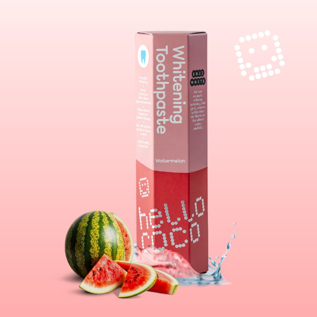Hello Coco Watermelon Enzi White bělicí zubní pasta 75 g
