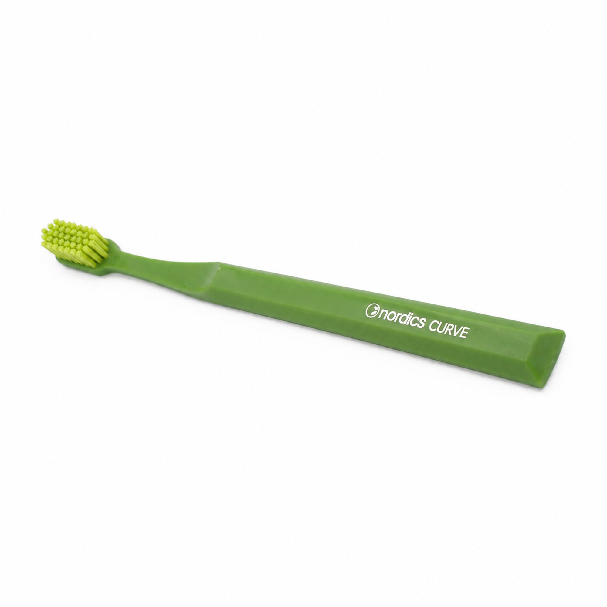 Nordics Curve Medium Dark Green/Light Green zubní kartáček