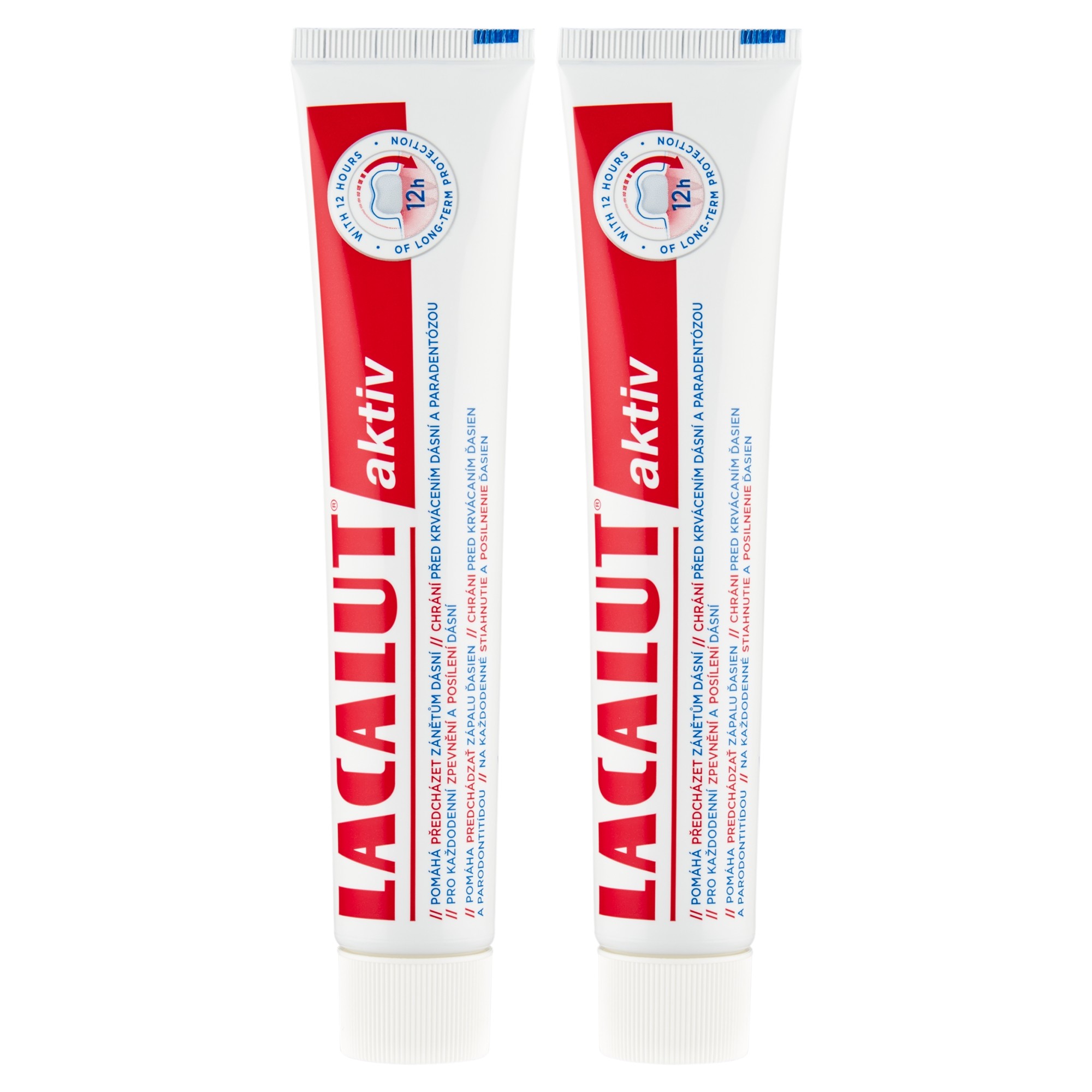 Lacalut Aktiv zubní pasta 2x75 ml - Lacalut Aktiv Duo Pack dvě tuby vedle sebe