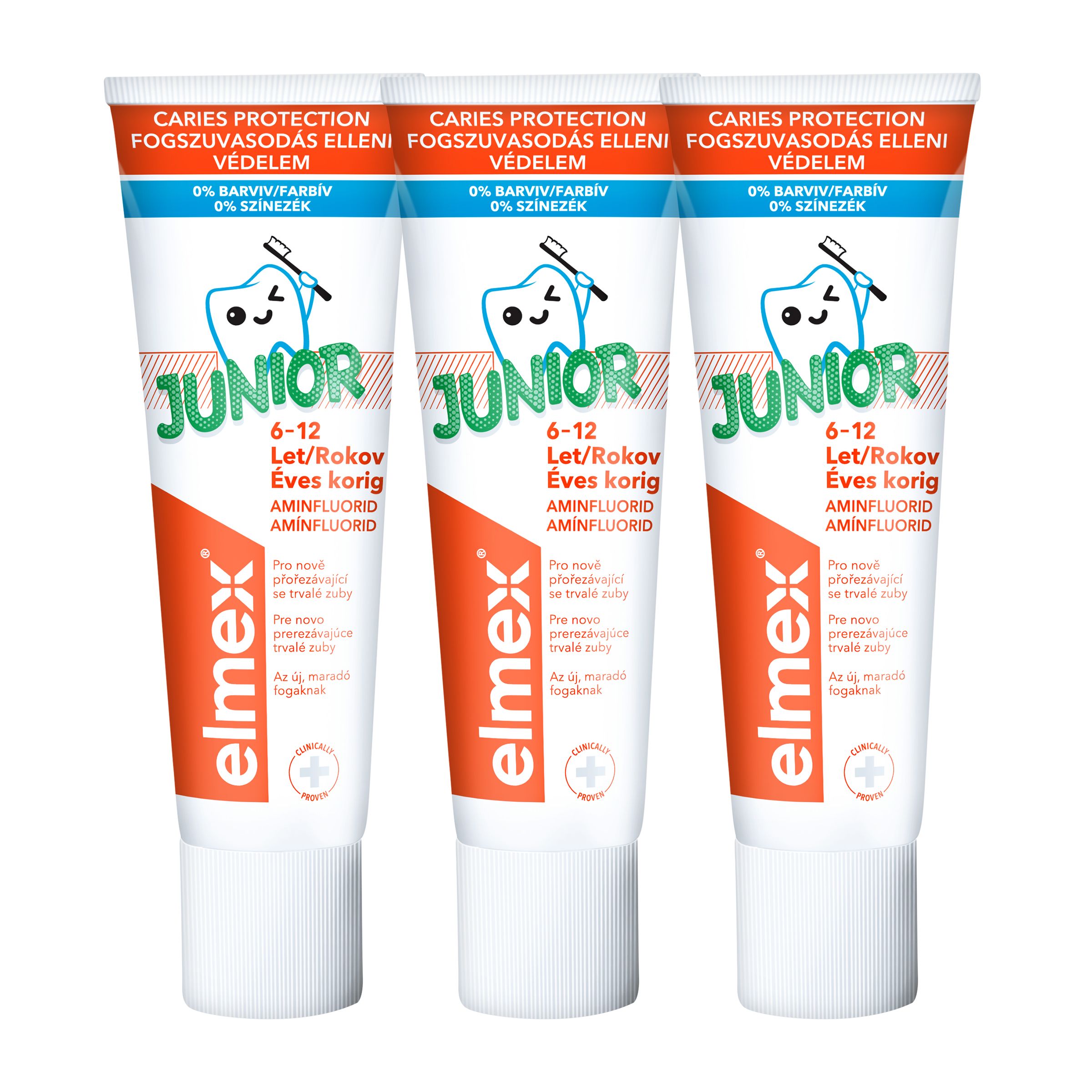 Elmex Junior 6–12 let zubní pasta 3×75 ml