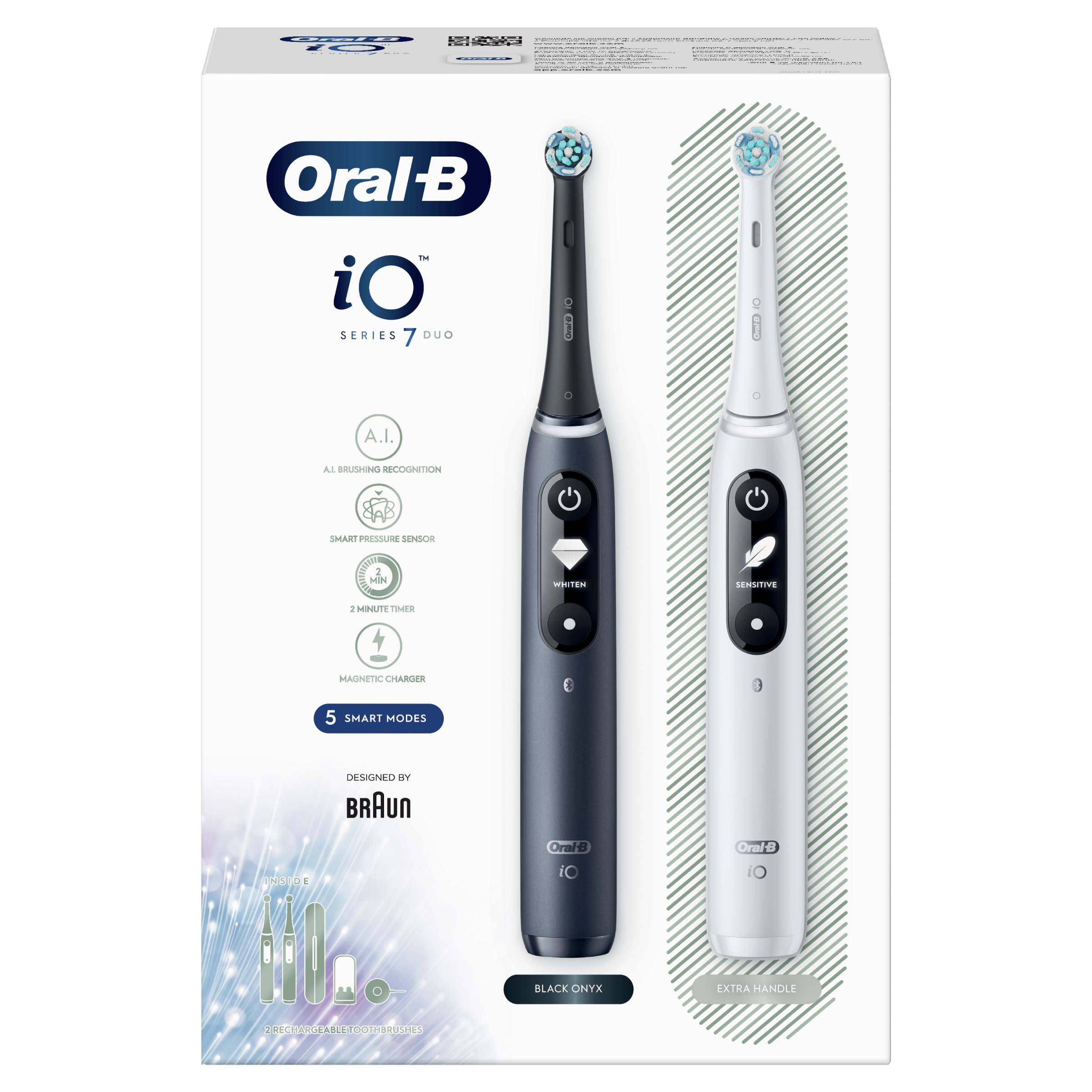 Oral-B iO Series 7 Duo Black Onyx & White Alabaster magnetický kartáček 2 ks