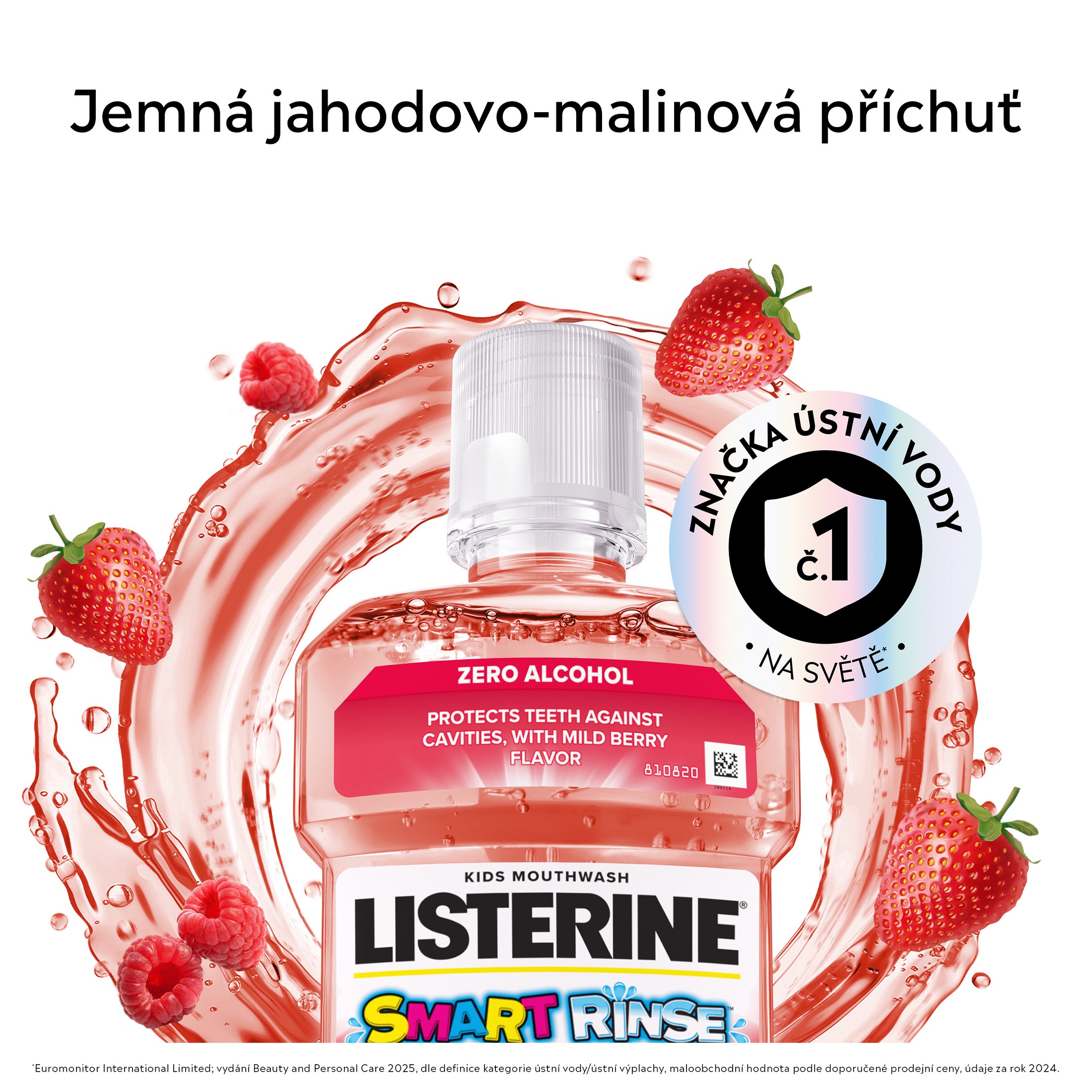 Listerine Smart Rinse Berry dětská ústní voda 500 ml