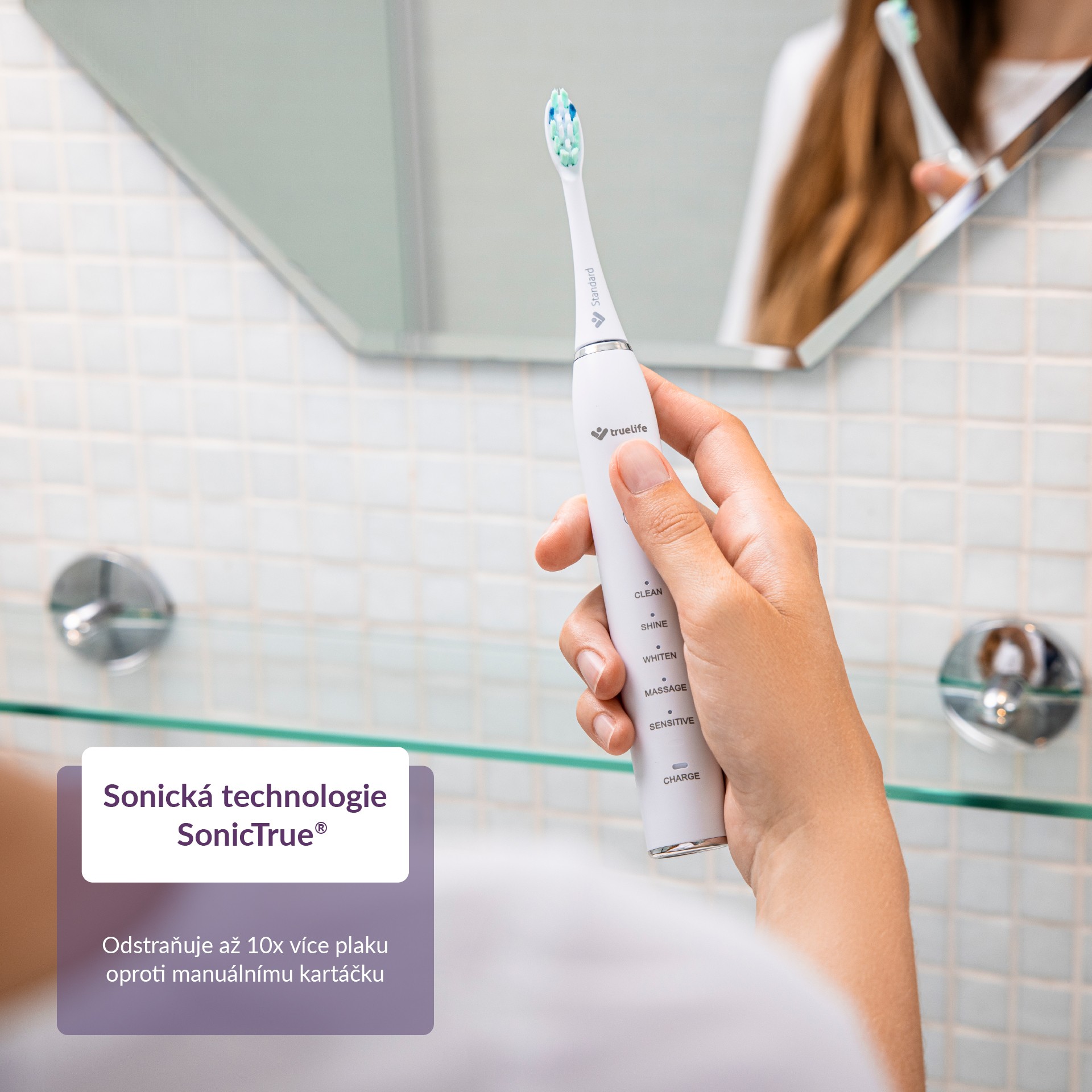 TrueLife SonicBrush Clean30 White sonický kartáček - ROZBALENÉ ZBOŽÍ