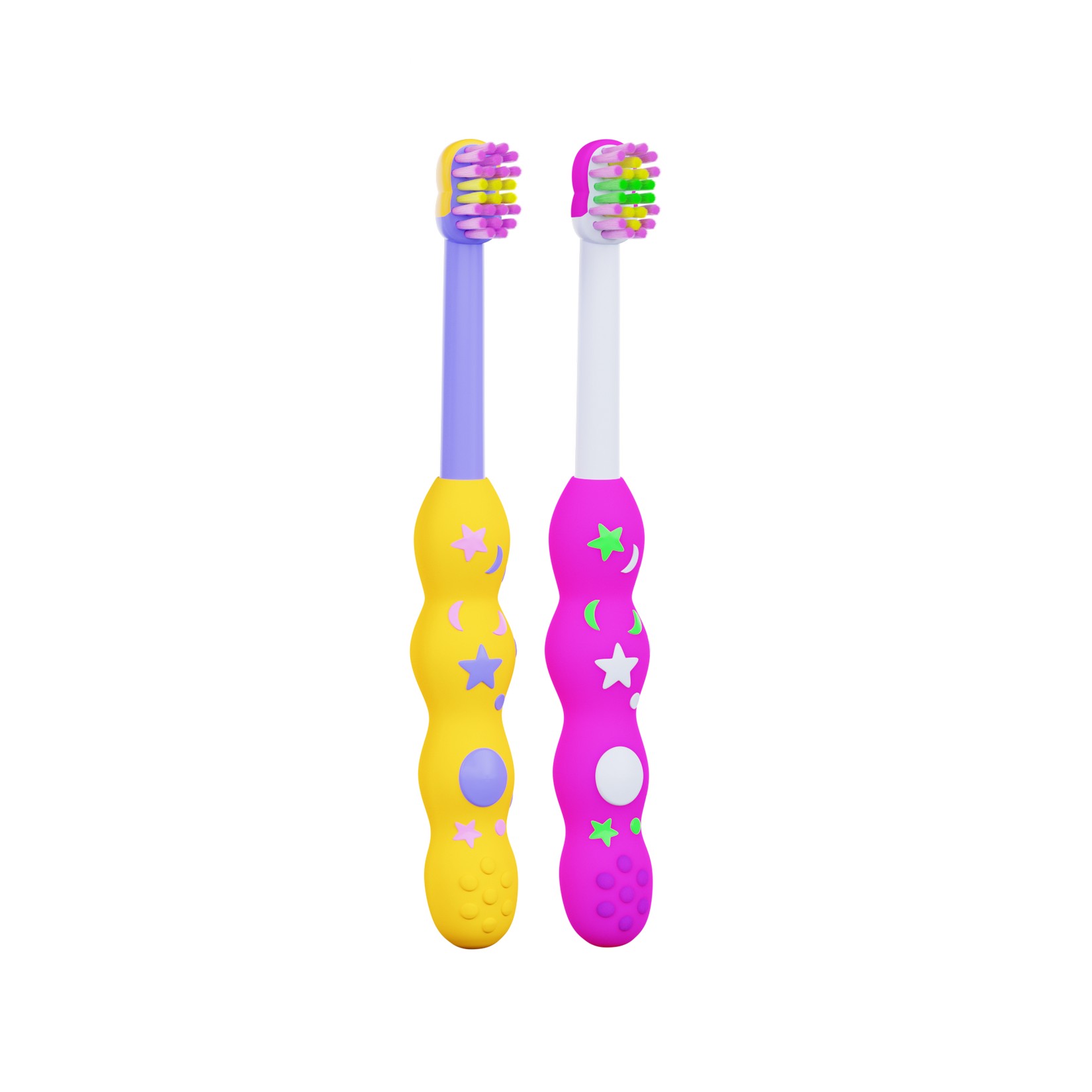 Nordics Premium Baby Soft 4080 Yellow&Pink dětský zubní kartáček 2 ks